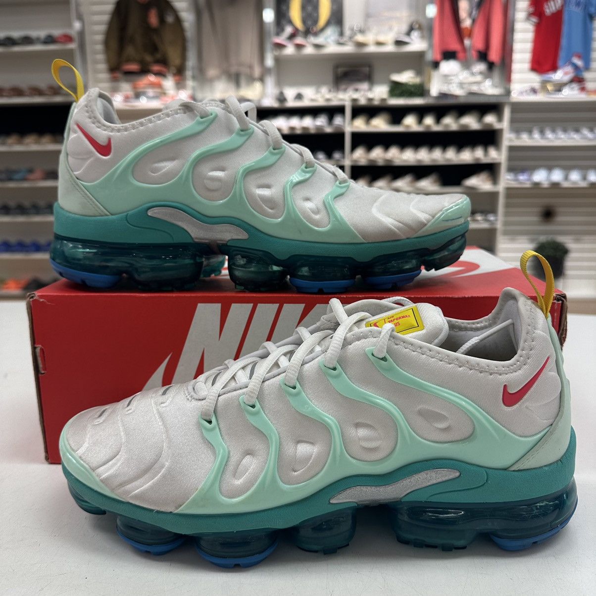 image of Size 9.5 - Nike Air Vapormax Plus Since 1972 Shoes in White, Men's