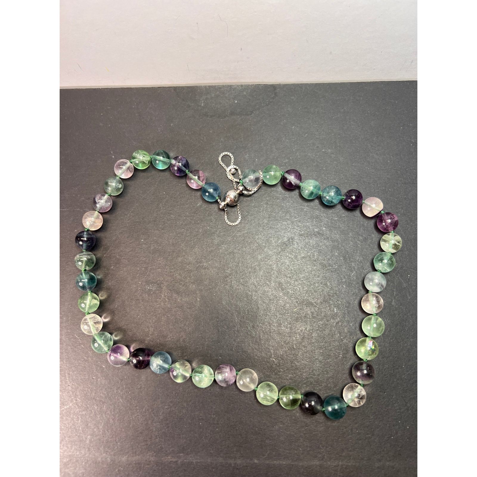 Other Fluorite knotted bolo necklace with sterling silver clasp Size ONE SIZE - 1 Thumbnail