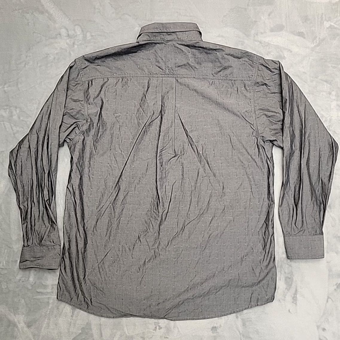 Ariat Ariat Mens XL Gray Geometric Long Sleeve Western Cowboy Button Casual Shirt Size US XL / EU 56 / 4 - 7 Thumbnail