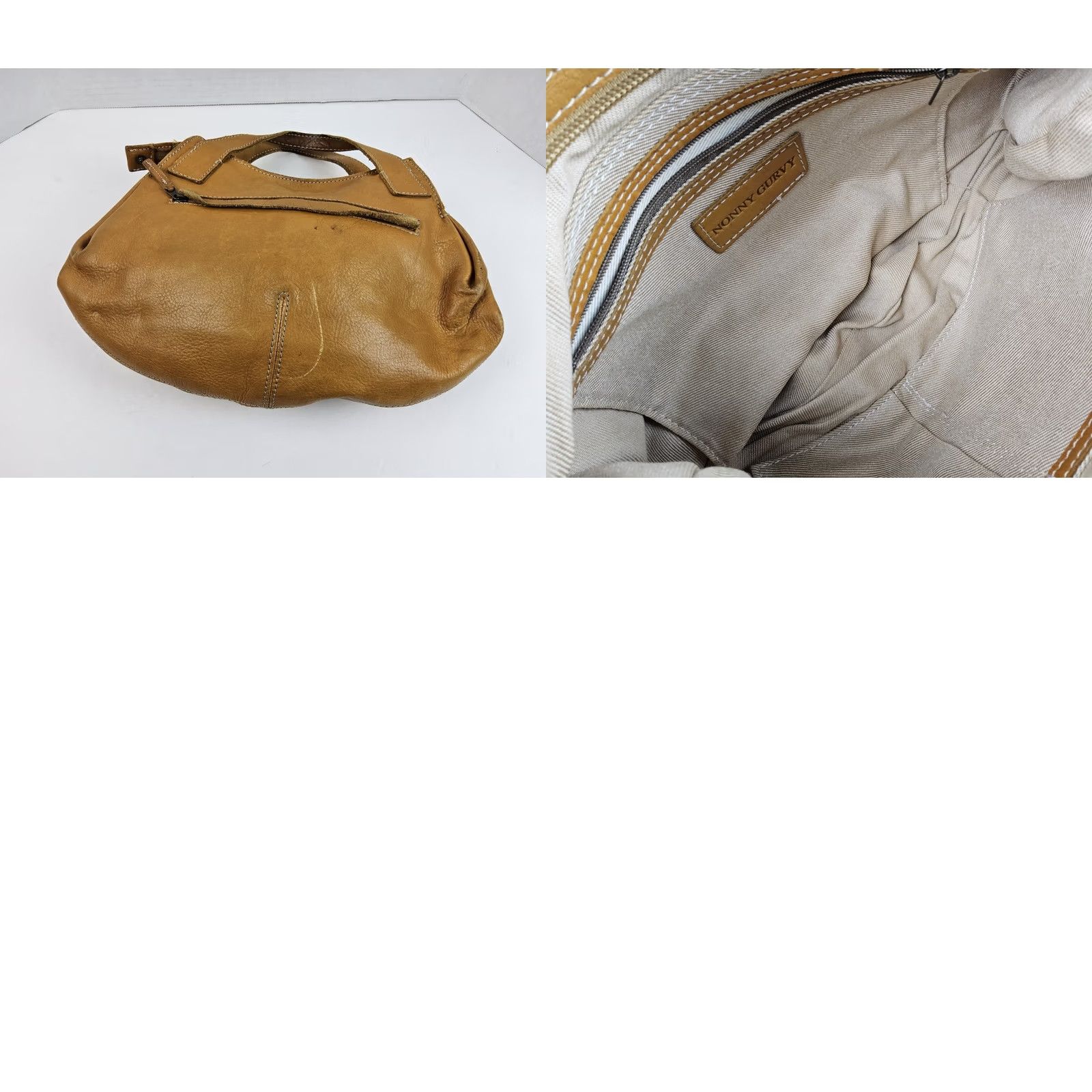 Vintage Nonny Gurvy Leather Satchel Handbag Purse Brown Women Size ONE SIZE - 9 Thumbnail