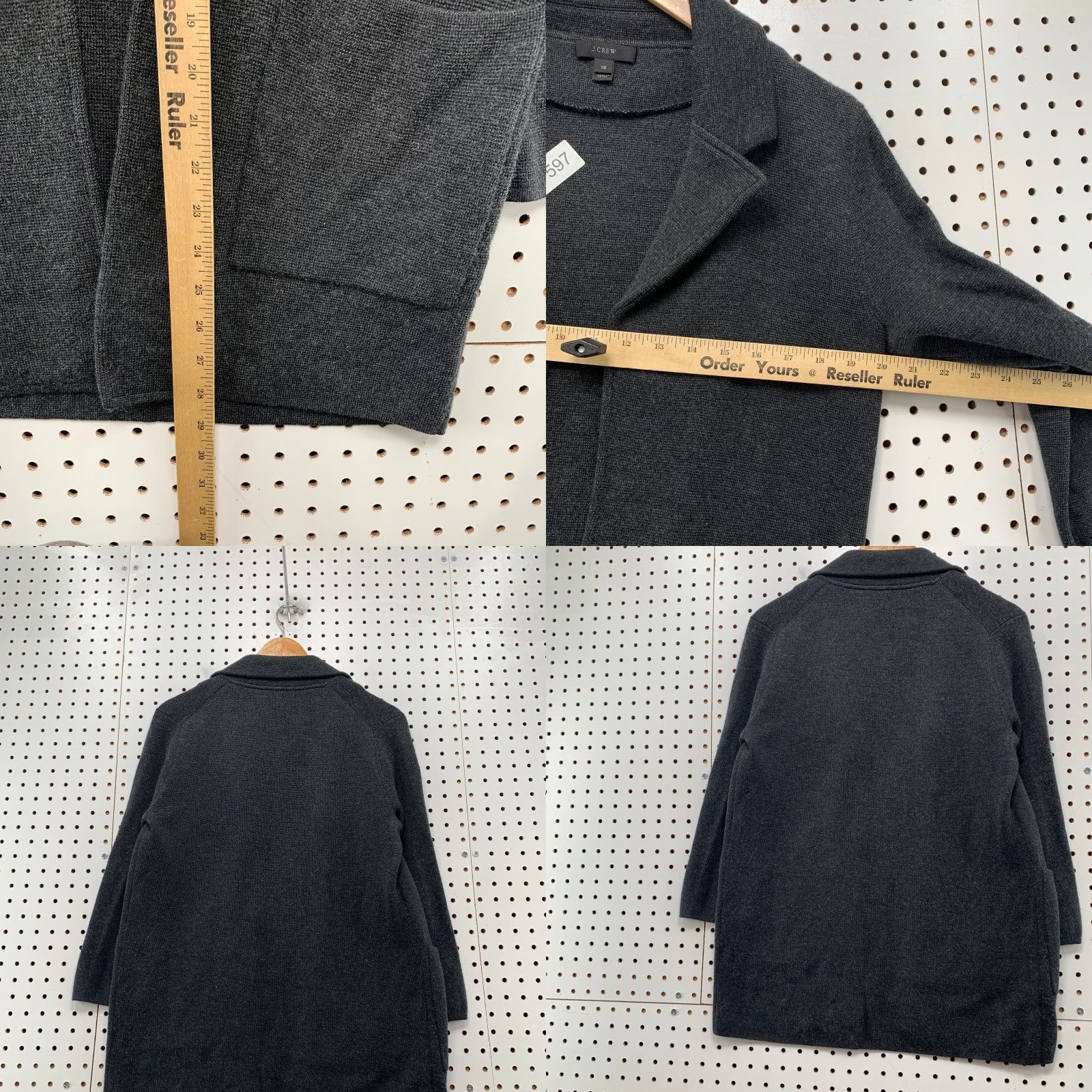 J.Crew J.CREW 100% Merino Wool Cardigan Sweater Womens XS Gray Open Front Business Work Shirt/Hoodie/Top Size XS / US 0-2 / IT 36-38 - 8 Thumbnail