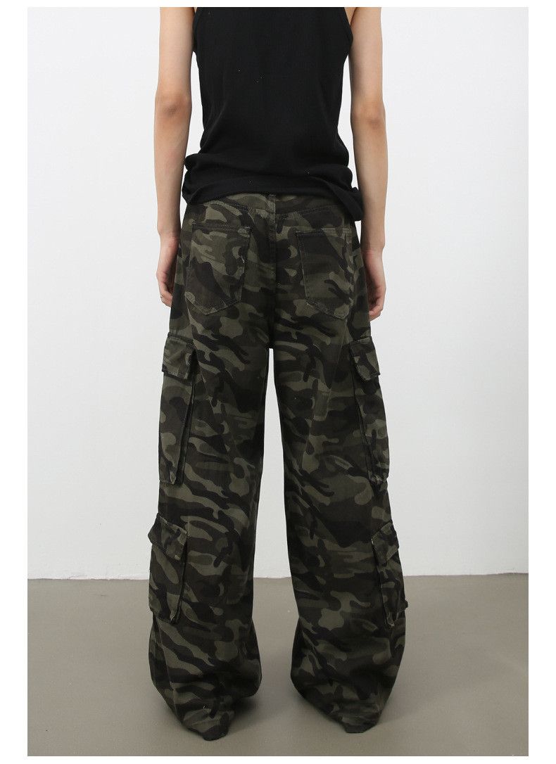 Japanese Brand American retro camouflage cargo straight wide-leg jeans Size US 34 / EU 50 - 6 Thumbnail