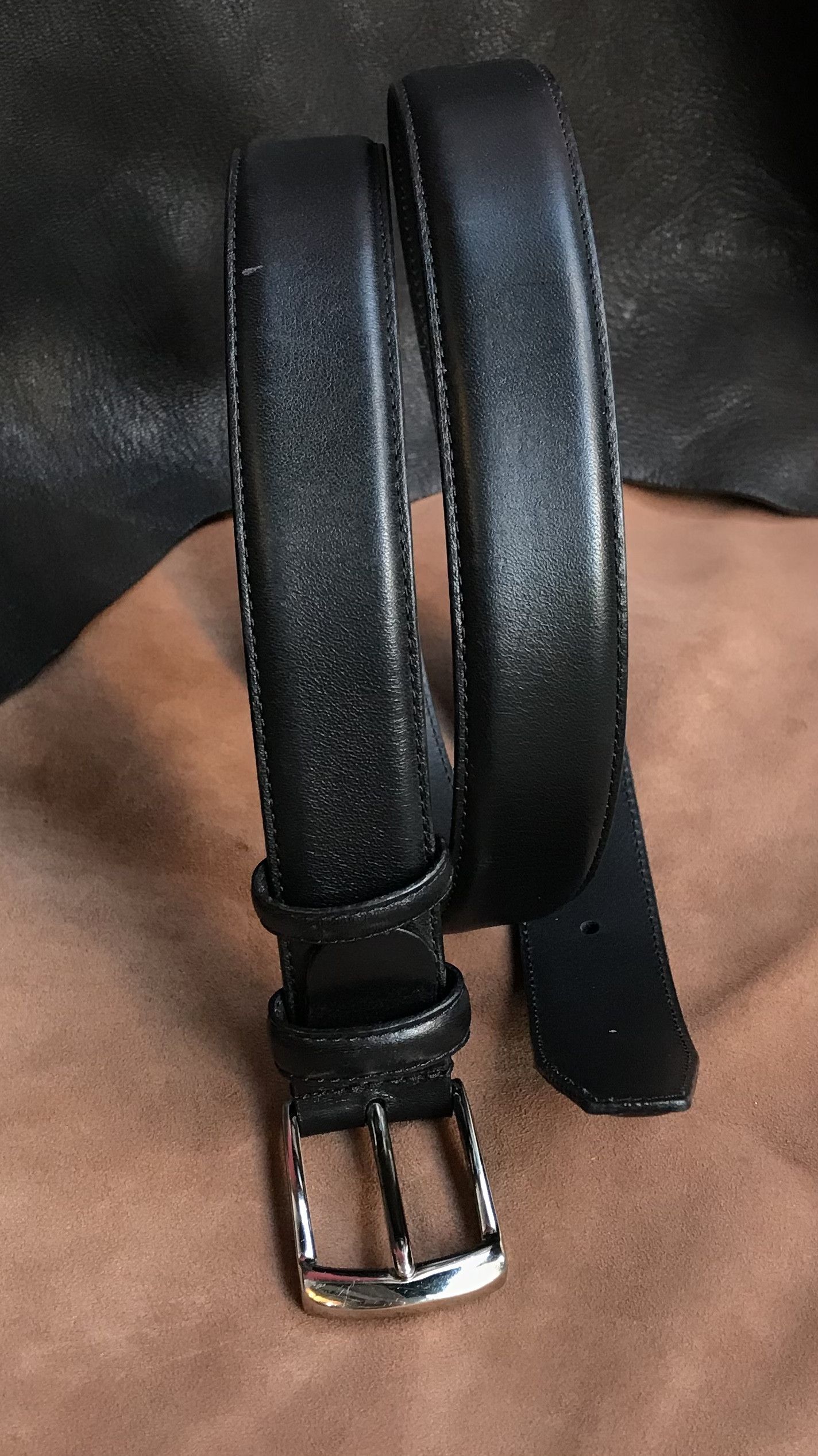 BOGGI MILANO PURE LEATHER HIGH END BLACK BELT