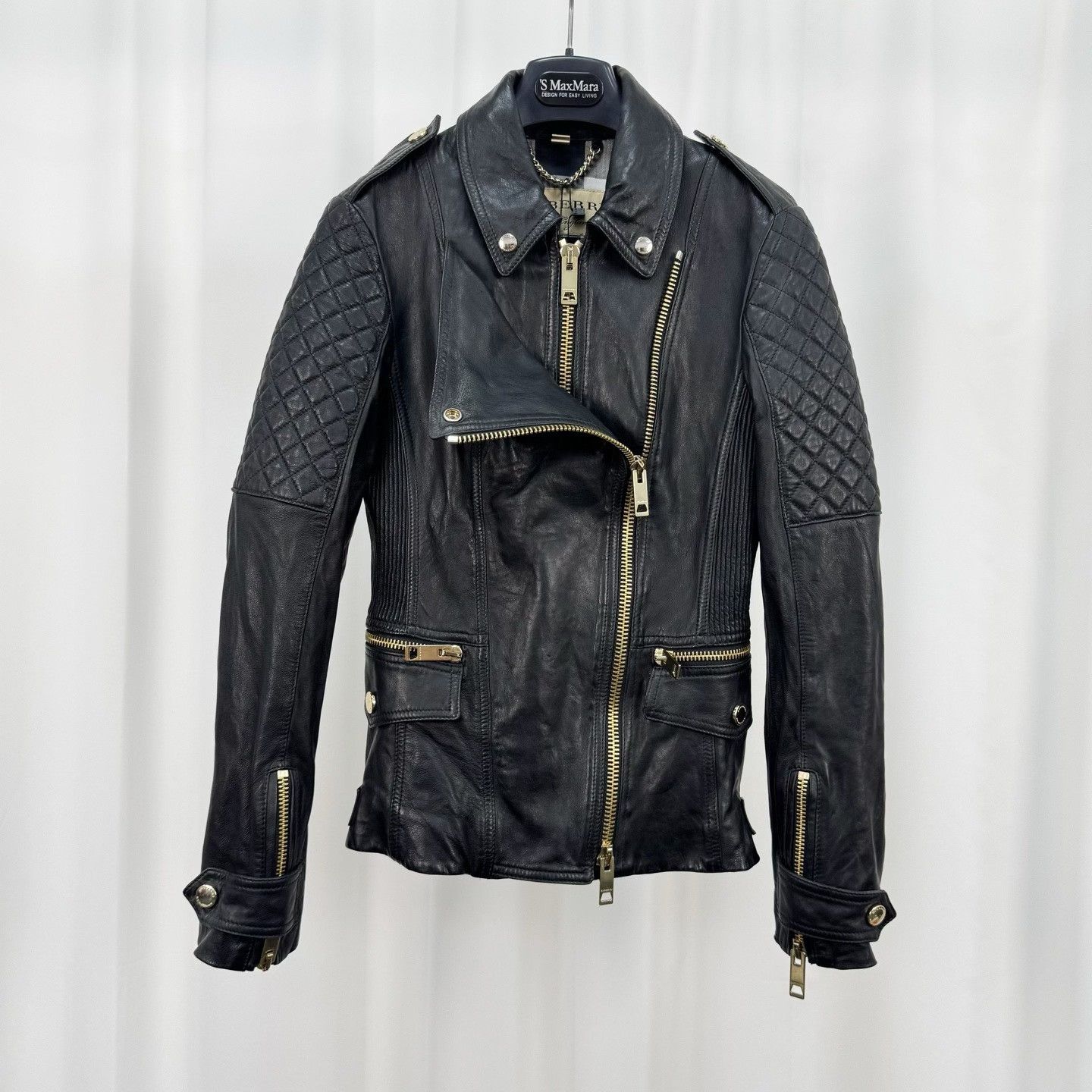 Burberry Burberry Lambskin Biker Jacket Size M / US 6-8 / IT 42-44 - 1 Thumbnail