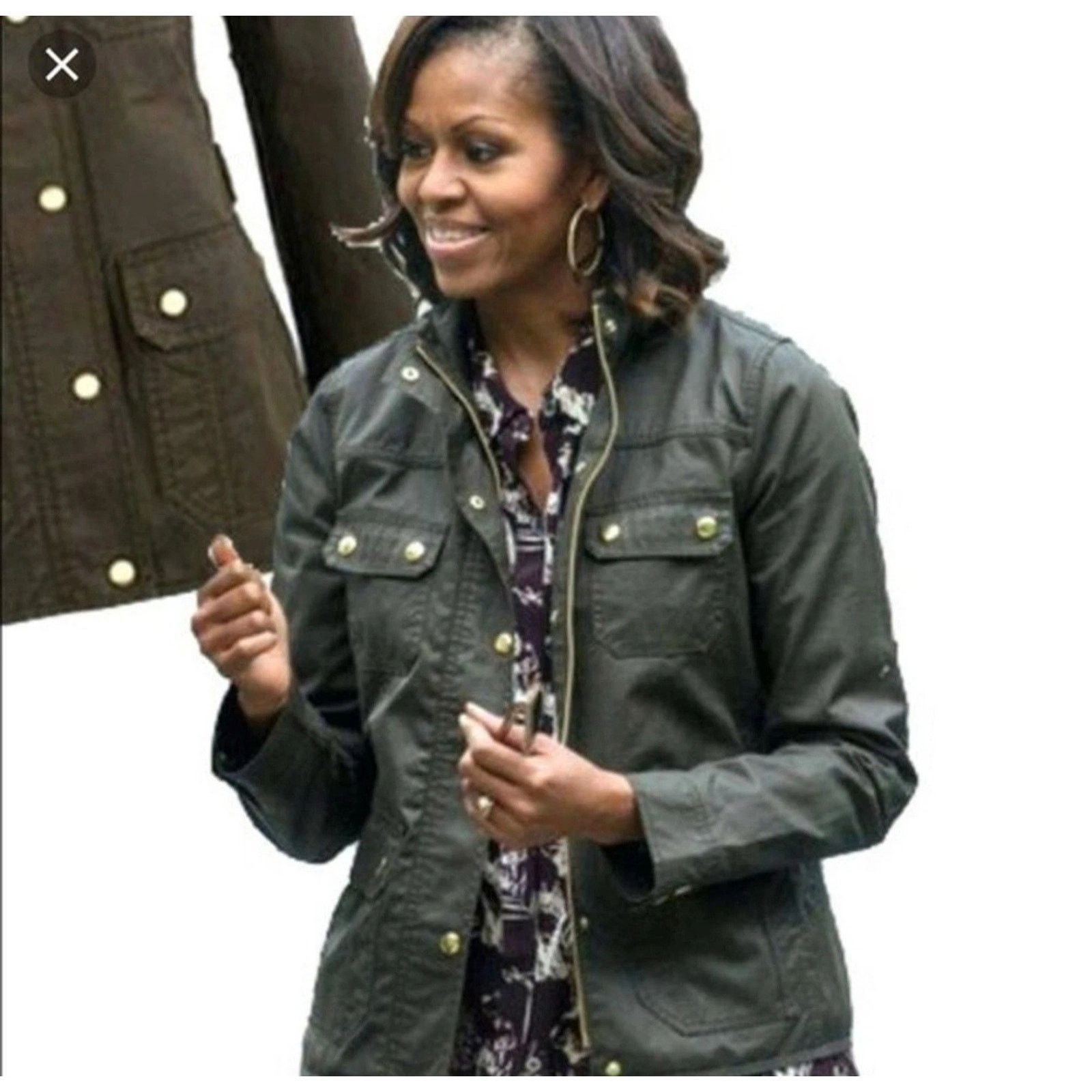 J.Crew J.Crew Resin-Coated Twill Field Jacket Women’s Moss Green Size XS / US 0-2 / IT 36-38 - 2 Thumbnail