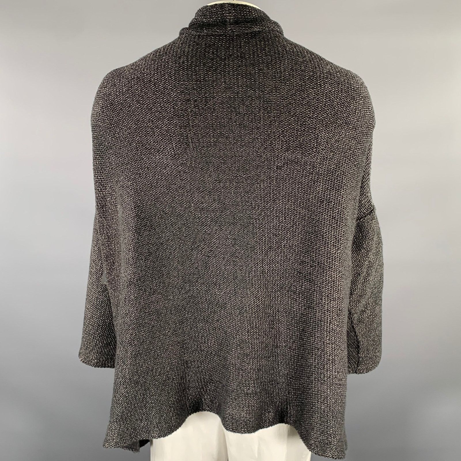John Elliott JOHN ELLIOTT XL Grey Black Knit Linen Cotton Cape Cardigan Size US XL / EU 56 / 4 - 4 Thumbnail