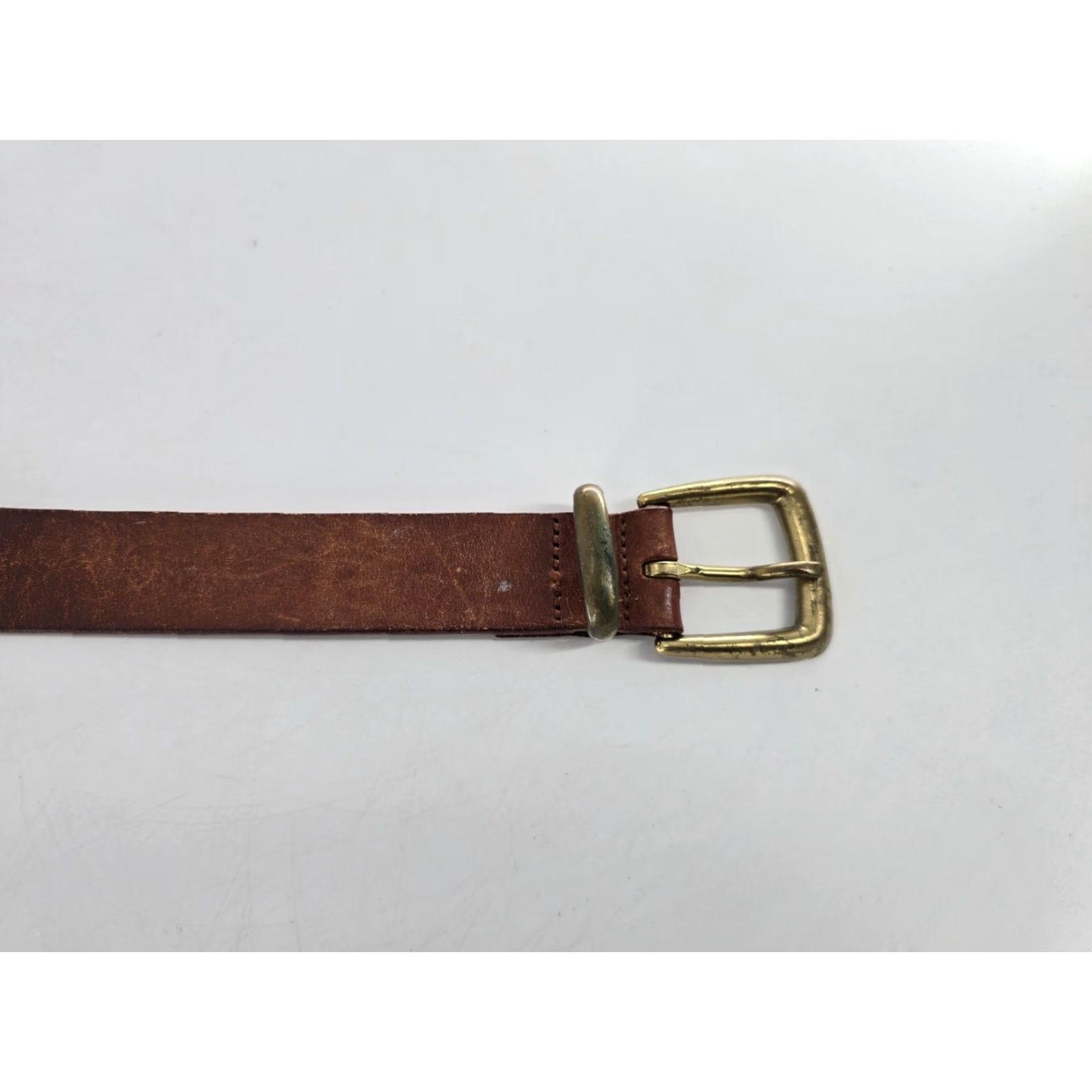 Vintage VINTAGE Brown Leather Belt with Brass Buckle - Guatemala Cowboy Western 1980s 34/85 Adult Unisex Belt Size 34/85 Mens Womens Boys Girls Size ONE SIZE - 4 Thumbnail