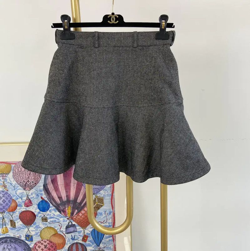 Dior Dior Gray Cotton Women's Flared Skirt 0089 Size 23" - 1 Thumbnail