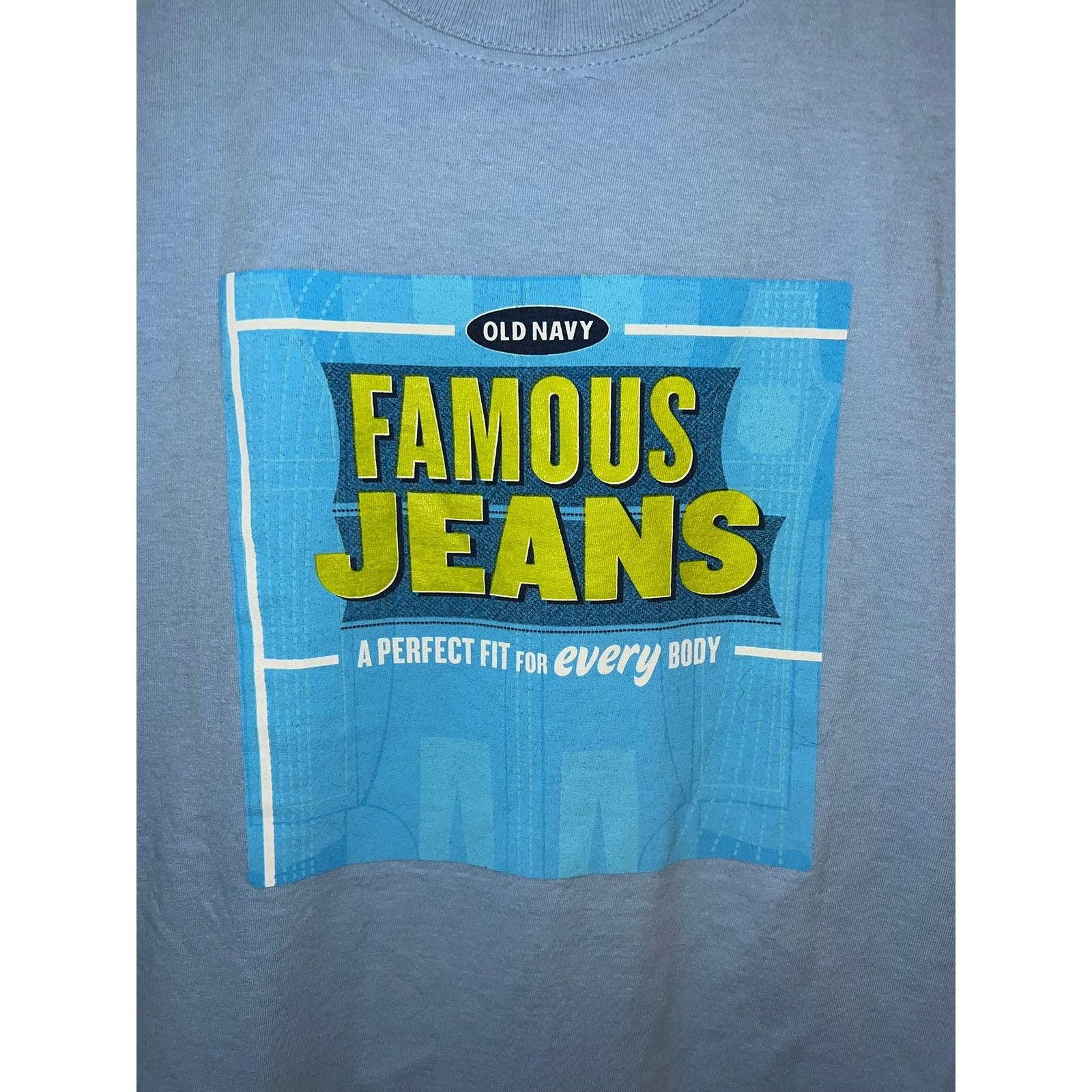 Fruit Of The Loom Y2K Old Navy Famous Jeans Shirt Perfect Fit Tee 2000s Large Size US L / EU 52-54 / 3 - 2 Thumbnail