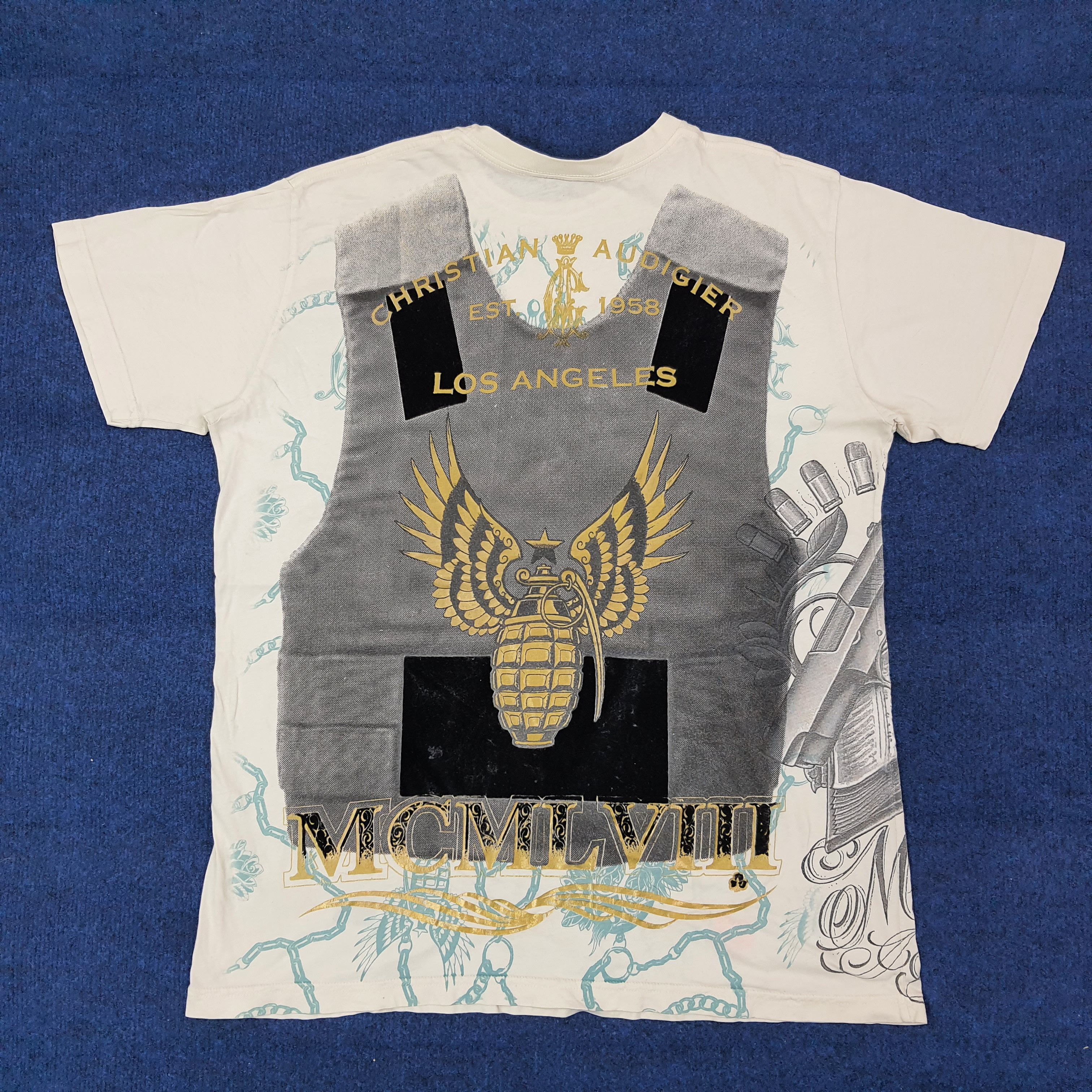 Christian Audigier Vintage Christian Audigier Los Angles Tshirt C267N4 Size US L / EU 52-54 / 3 - 1 Thumbnail