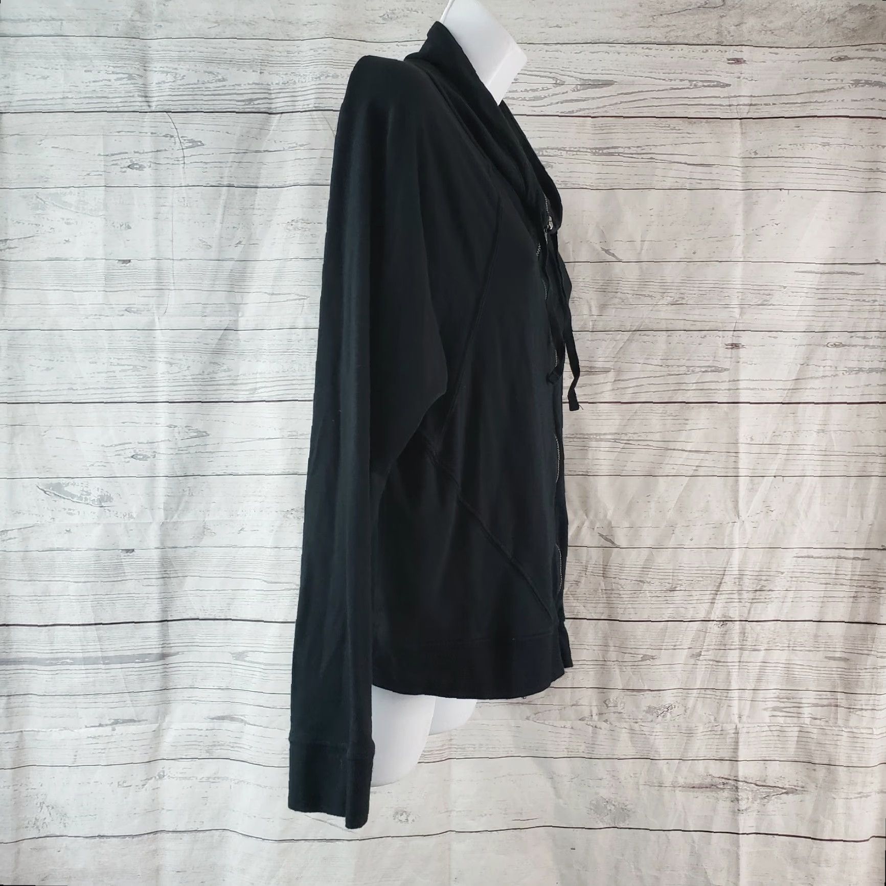 Vintage Fresh Produce Womens Full Zip Sweatshirt Sz Large Solid Black Long Sleeve Size L / US 10 / IT 46 - 3 Thumbnail