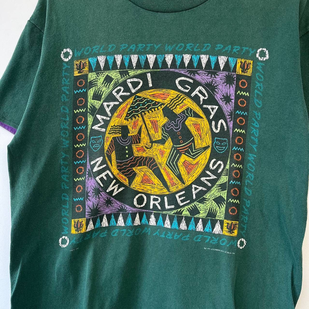 Vintage Vintage 1991 Mardi Gras New Orleans Logo T-Shirt Signal Size US M / EU 48-50 / 2 - 15 Thumbnail