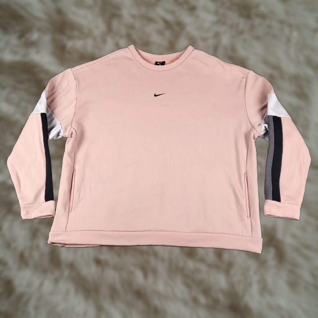 Nike Nike Pullover Sweatshirt Womens XL Pink Swoosh Long Sleeve Cotton Blend Activewear Size XL / US 12-14 / IT 48-50 - 1 Thumbnail