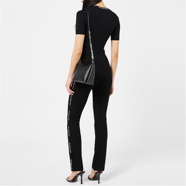 Alexander Wang o1g2r1mq0824 Jacquard Logo Legging in Black & White Size 29" - 5 Thumbnail
