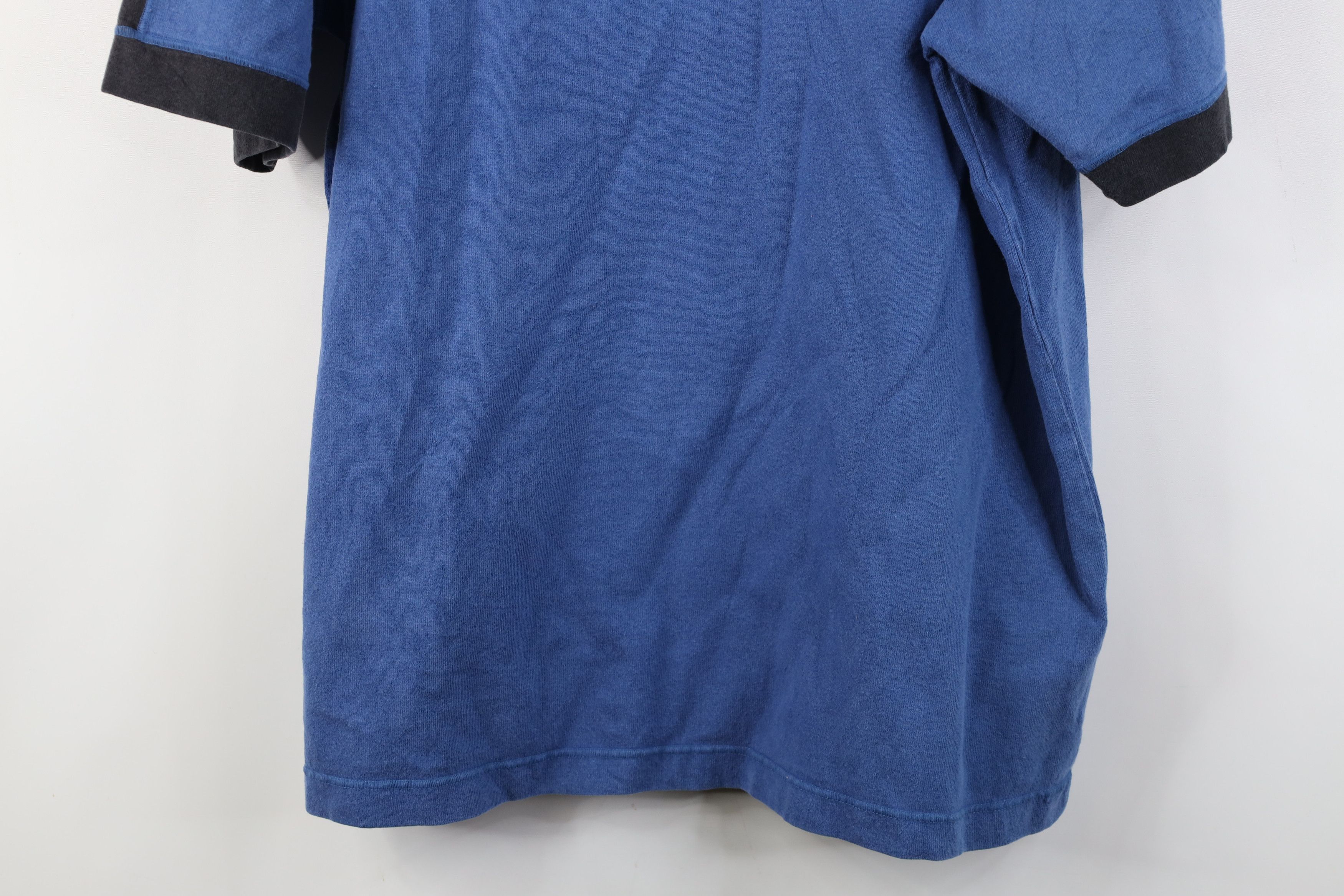 Nike Vintage 90s Nike Swoosh Heavy Knit Ringer T-Shirt Blue Size US L / EU 52-54 / 3 - 14 Thumbnail