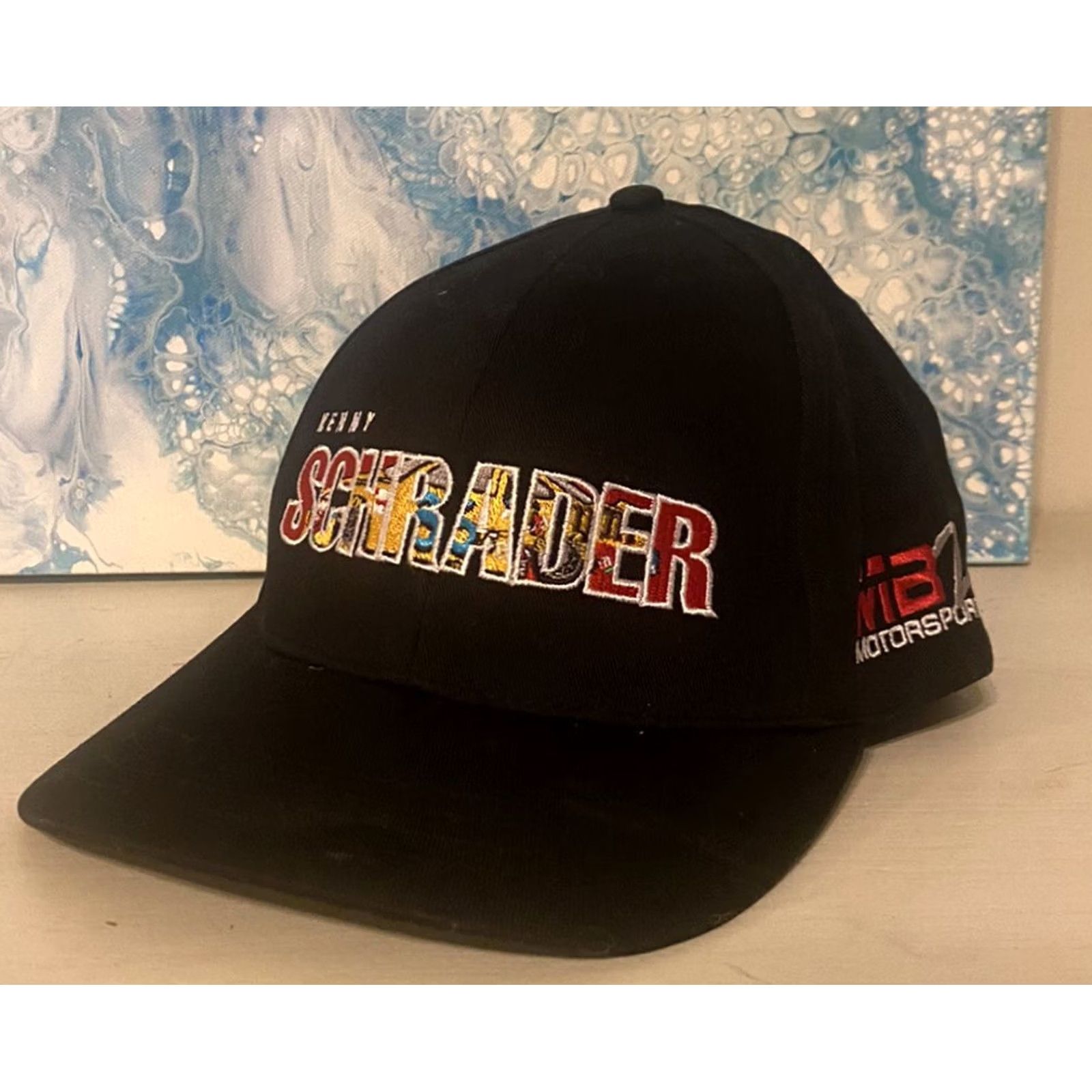 NASCAR Kenny Schrader MB2 Nascar Hat Motorsports SnapBack Sports Design Hat (Black) Adjustable Mens Hat Size ONE SIZE - 2 Thumbnail
