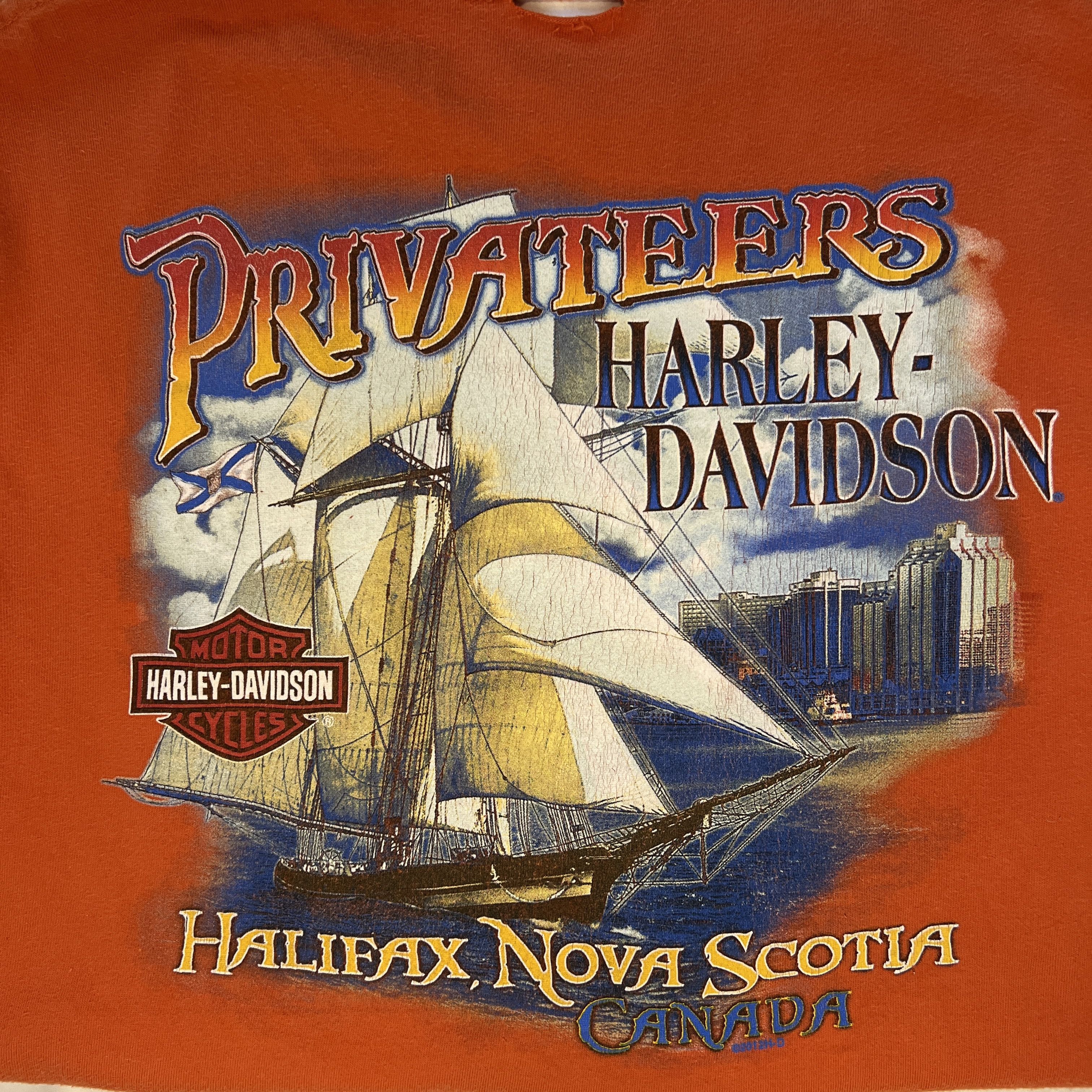 Harley Davidson Harley-Davidson Long Sleeve T-Shirt Orange Rare Size US L / EU 52-54 / 3 - 5 Thumbnail