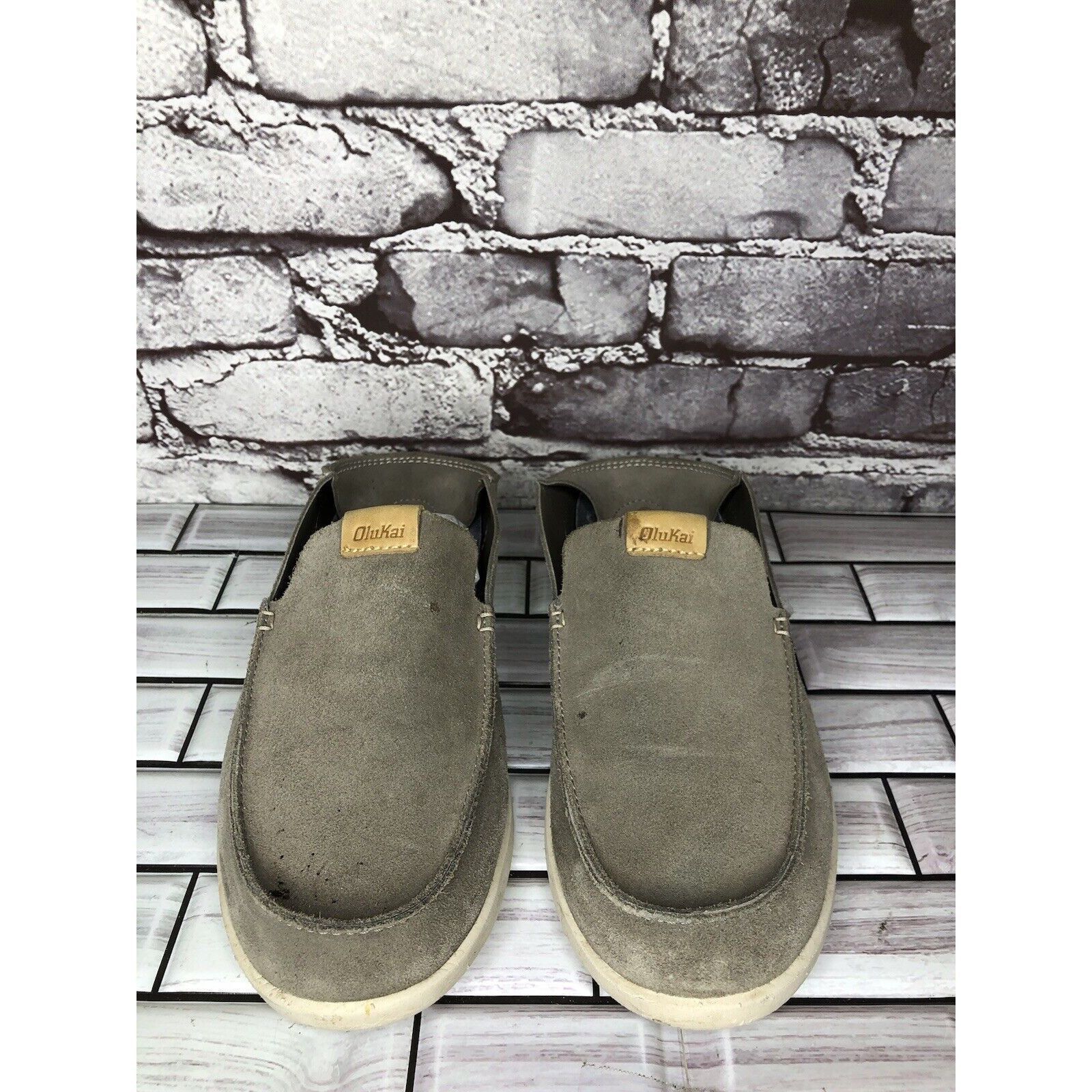 Olukai Olukai Mens Nalukai Kala Slip On Loafer Gray Suede Convertib Size US 8 / EU 41 - 23 Thumbnail