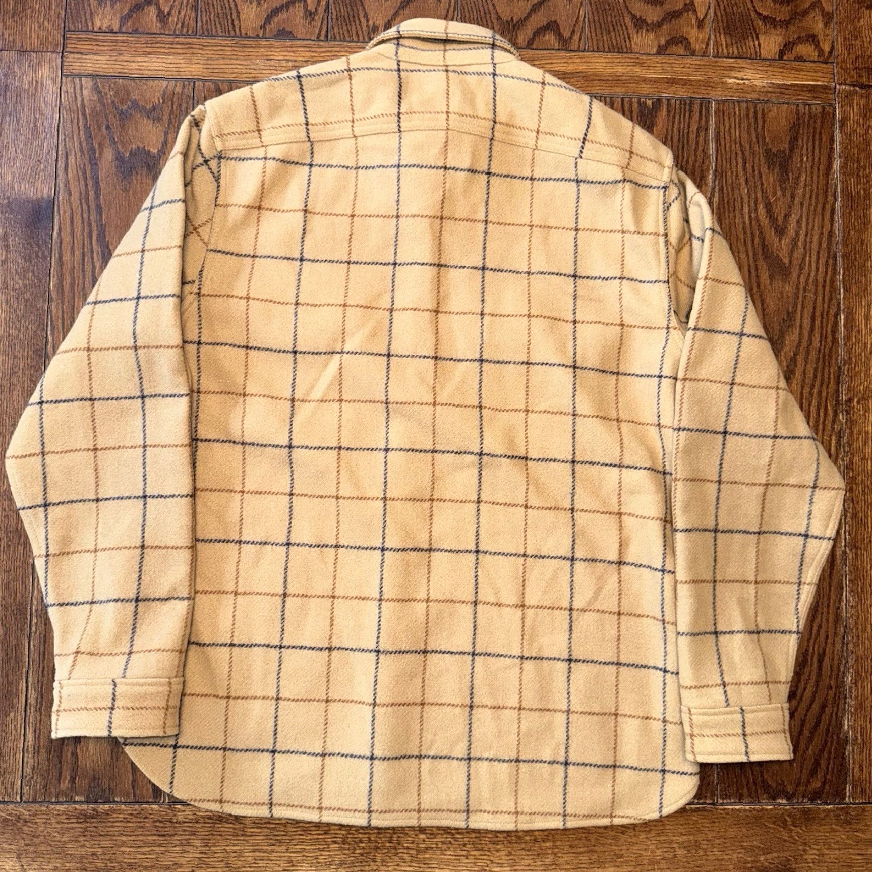 Wallace & Barnes VINTAGE Wallace & Barnes Mens Large Flannel Shirt Jacket Beige Wool Plaid Tweed Shirt Jacket Mens L Size US L / EU 52-54 / 3 - 4 Thumbnail