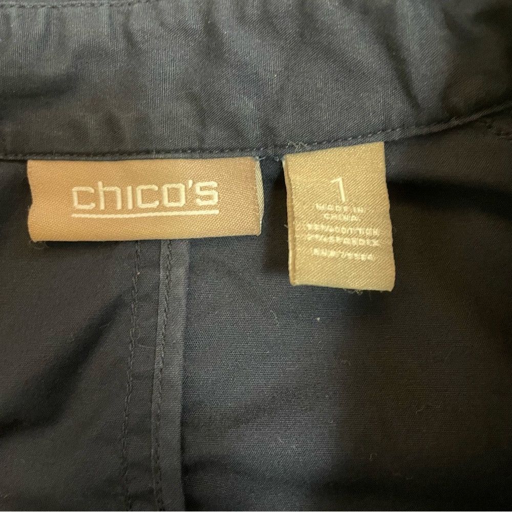 Chicos Chico's Navy Cotton Lightweight Jacket Size1 US M Size M / US 6-8 / IT 42-44 - 6 Thumbnail