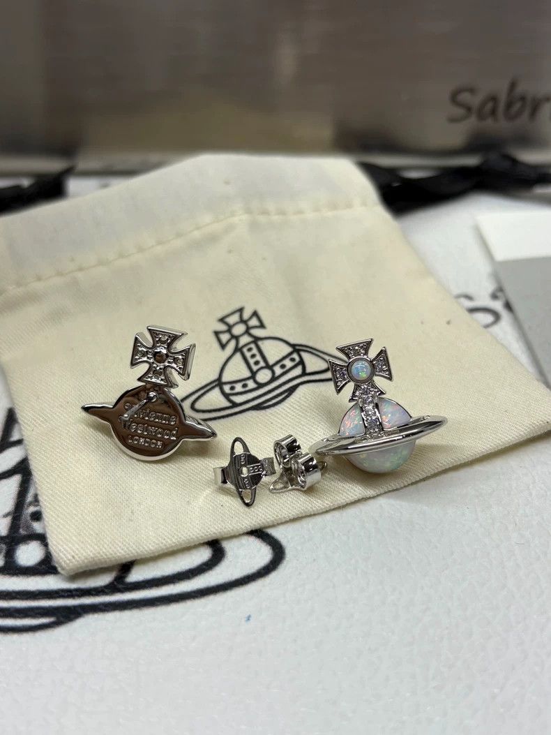 Vivienne Westwood Vivienne Westwood Semi-3D opal silver earring Size ONE SIZE - 4 Thumbnail