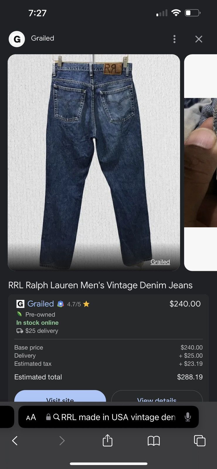 RRL Ralph Lauren × Vintage vintage rrl ralph Lauren Japanese selvedge denim Size US 33 - 6 Thumbnail