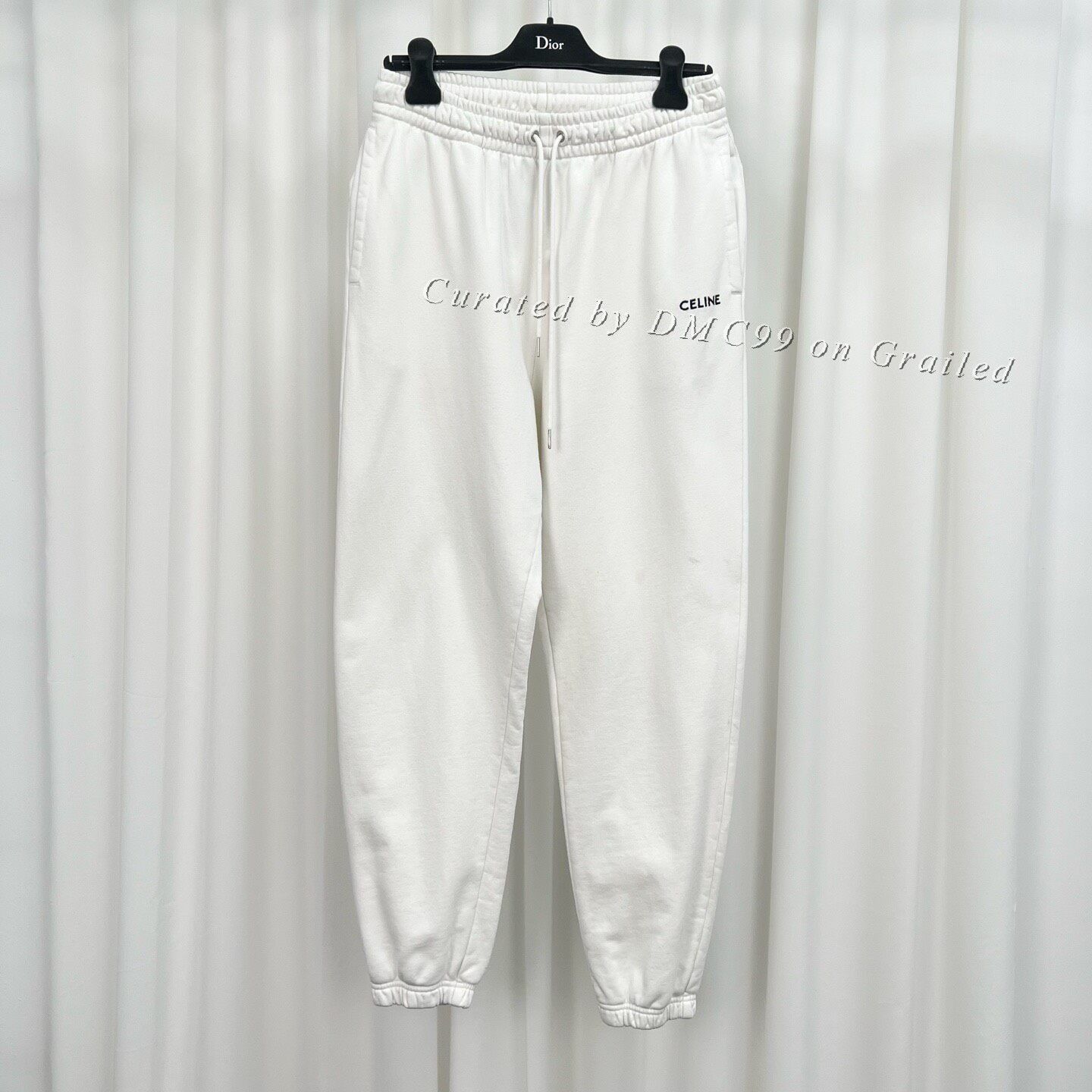 Celine Celine Embroidered Letter White Casual Trousers Size 40" / US 18 - 1 Thumbnail