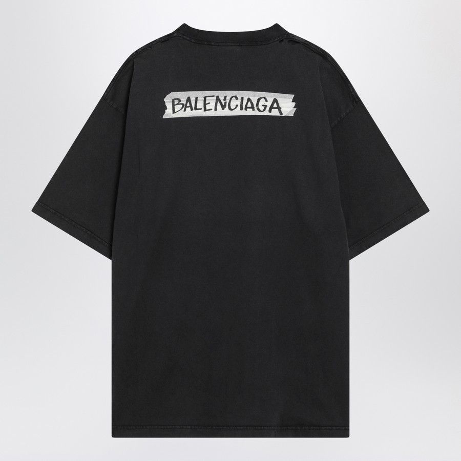 Balenciaga o1d2blof0226 Masking Tape T-Shirt in Black Size US M / EU 48-50 / 2 - 2 Thumbnail