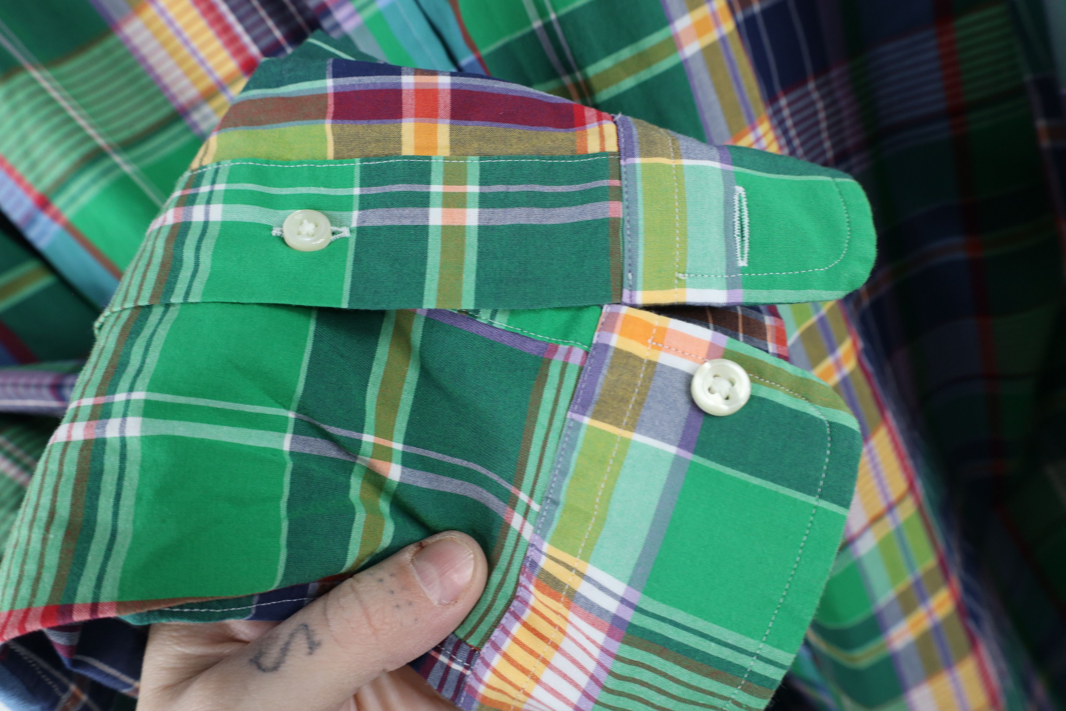 Ralph Lauren × Vintage Vintage Ralph Lauren Madras Plaid Rainbow Button Down Shirt Size US XL / EU 56 / 4 - 6 Thumbnail