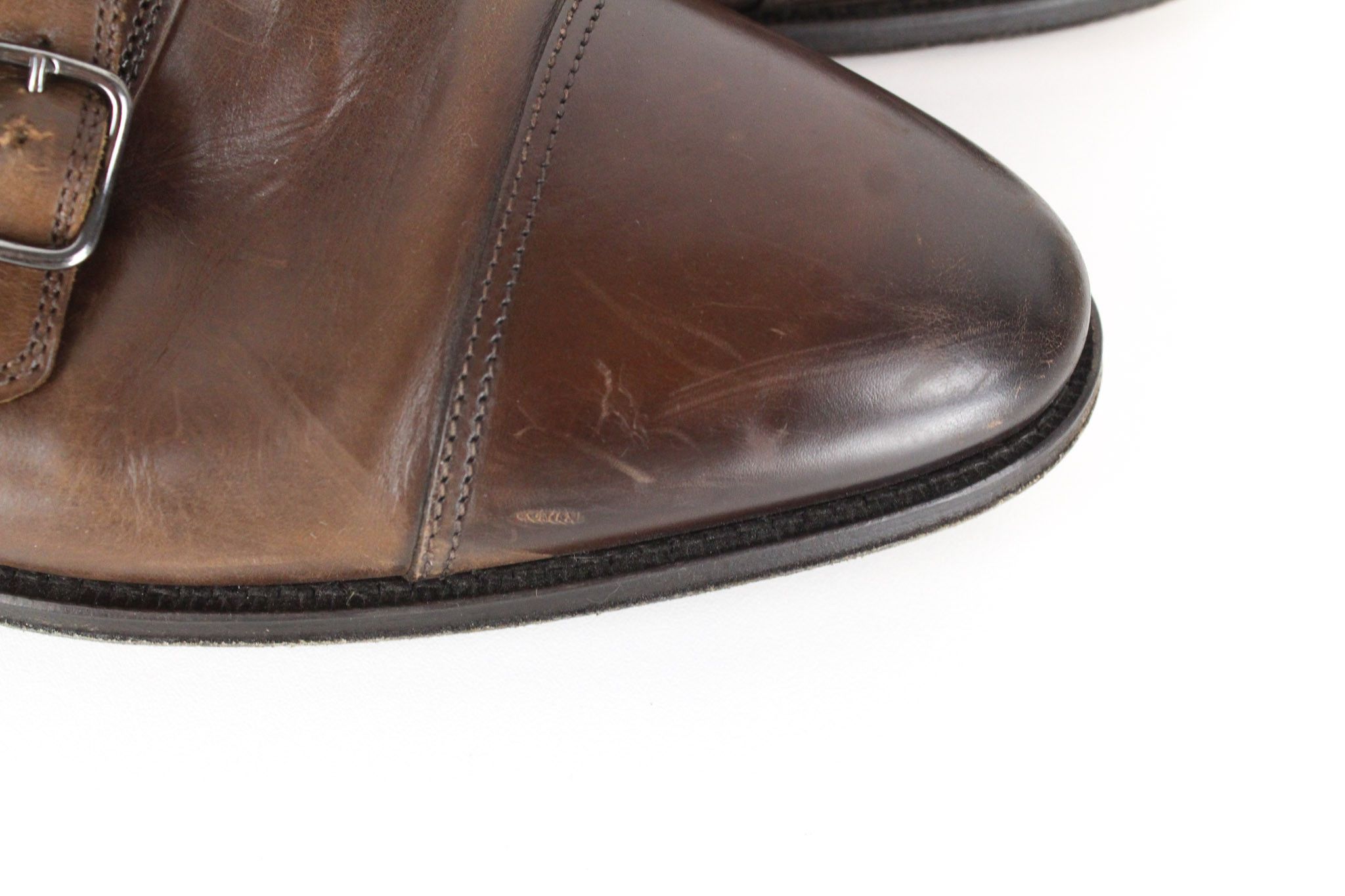 Suitsupply EU42.5 Mid Brown Leather Double Monk Shoes 73290 Size US 9.5 / EU 42-43 - 11 Thumbnail