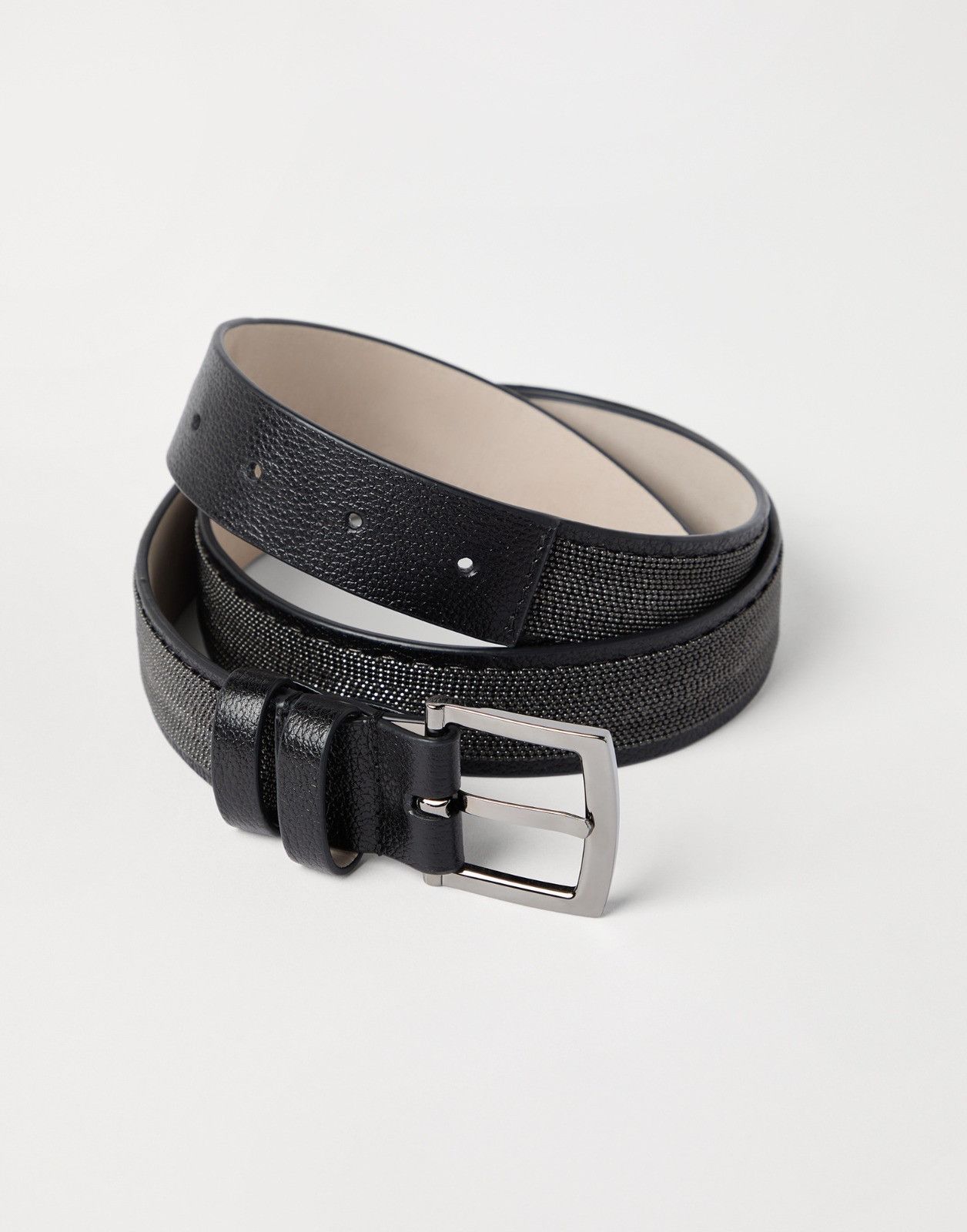 Brunello Cucinelli o1la1rc1a0326 Size: OS / Leather Belt in Black Size ONE SIZE - 1 Thumbnail