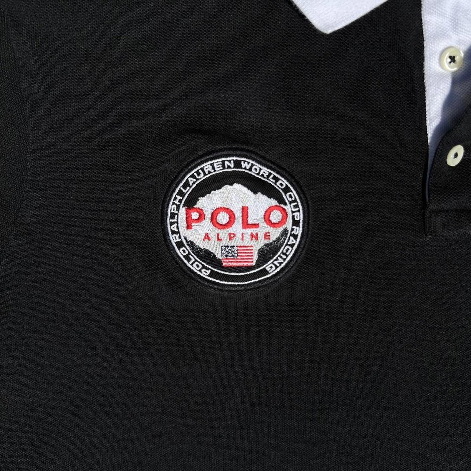 Polo Ralph Lauren Polo Ralph Lauren Black White Alpine Patch Polo Shirt Size US L / EU 52-54 / 3 - 4 Thumbnail