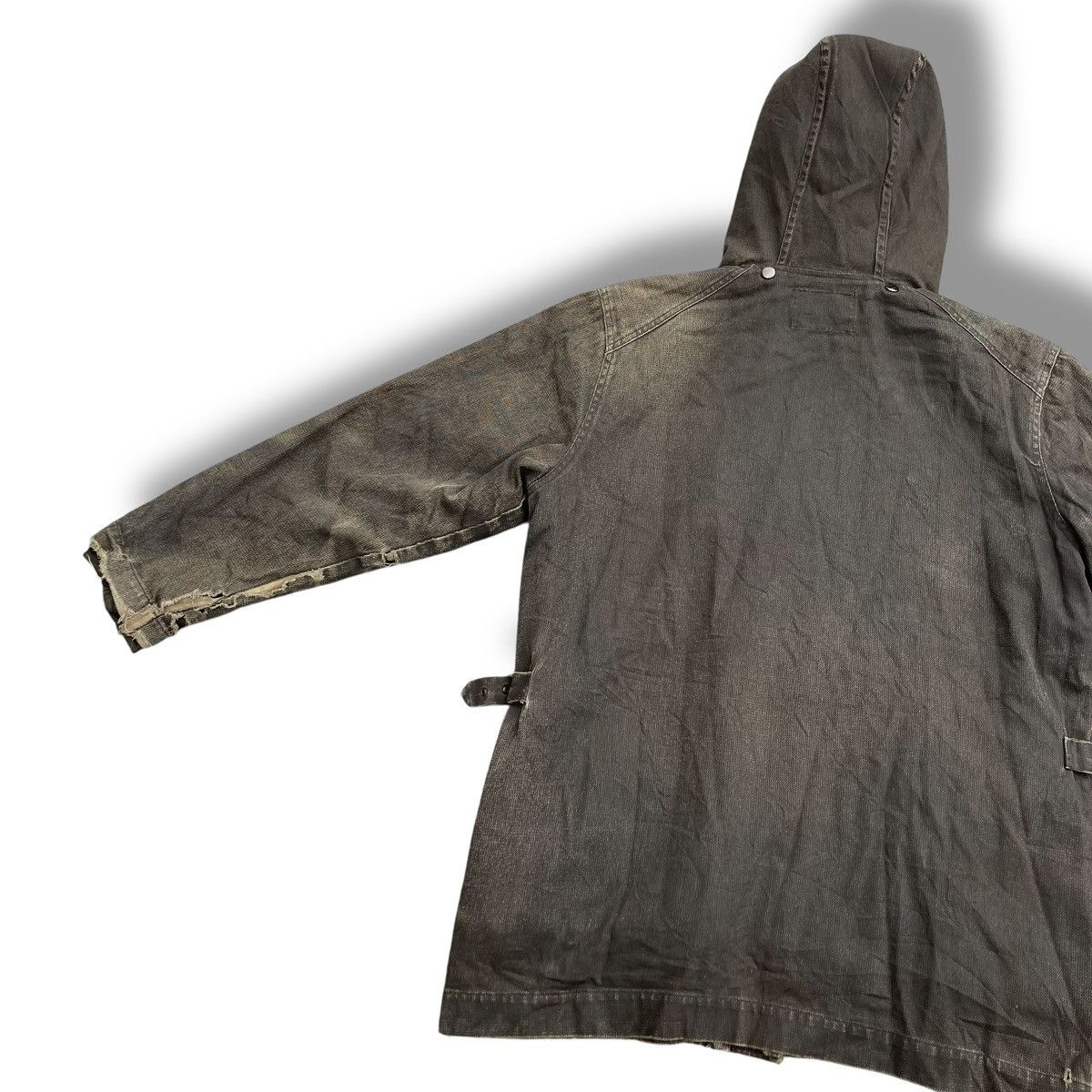 Le Grande Bleu (L.G.B.) 🇯🇵 ALL THE WAY WASHED DENIM DISTRESSED DESTROYED PARKA JACKET Size US M / EU 48-50 / 2 - 9 Thumbnail