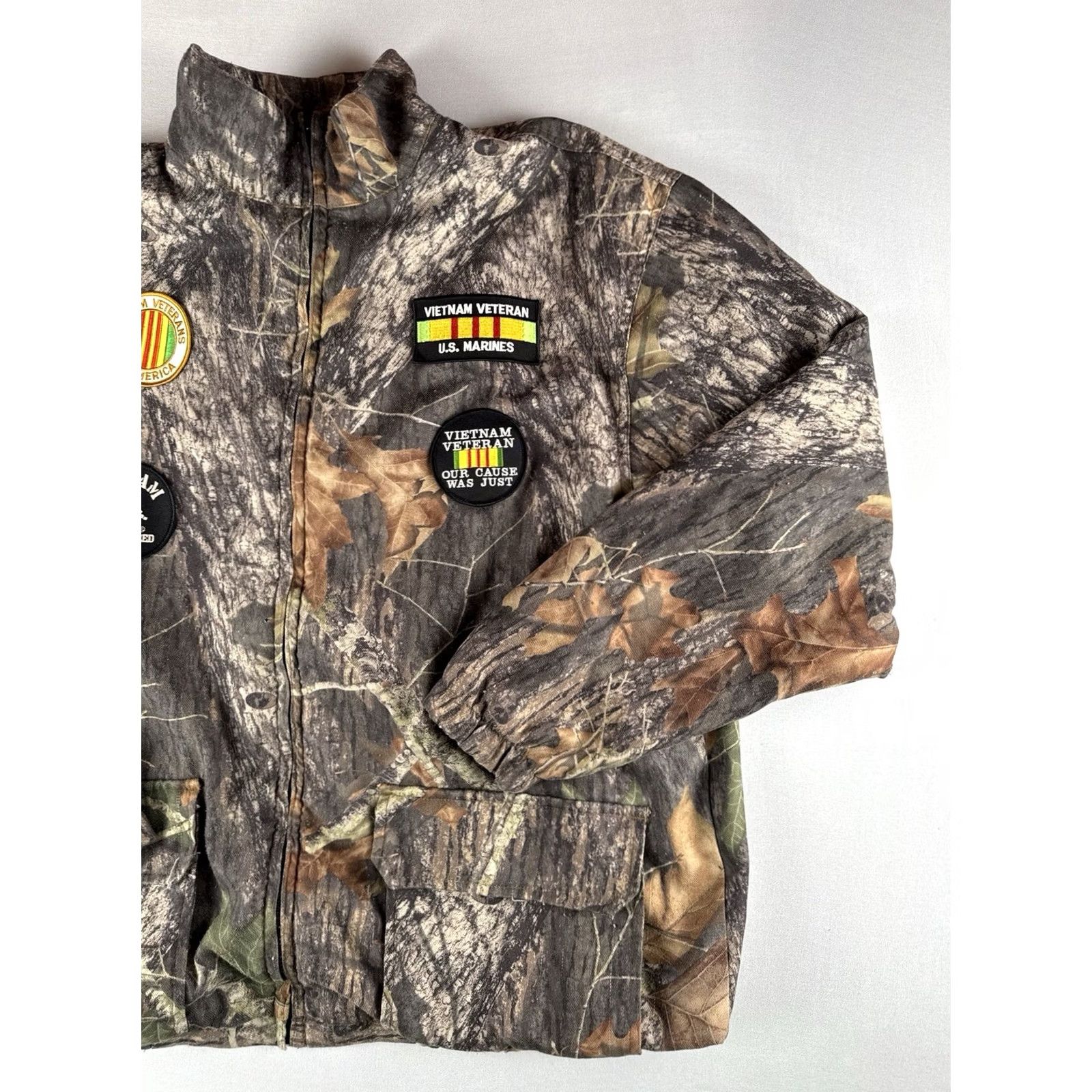Vintage Wells Creek Outfitters Camo Hunting Jacket Fleece Lined Military Vietnam Veteran Patches USA XL Men Size US XL / EU 56 / 4 - 5 Thumbnail