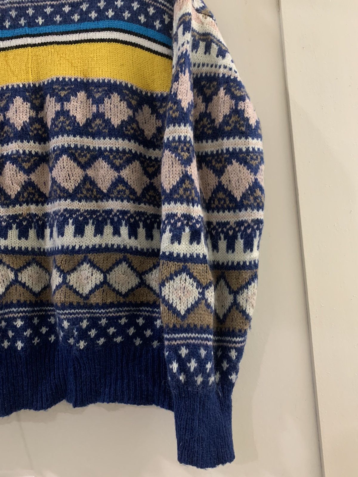 Japanese Brand Niko And Knitwear Blue Yellow Size US XL / EU 56 / 4 - 3 Thumbnail