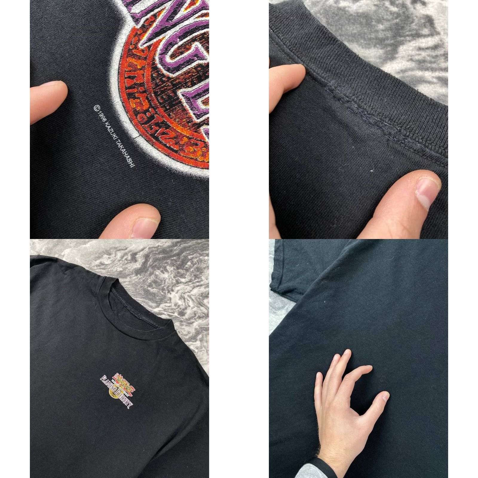 Vintage VINTAGE Yu-Gi-Oh! Flaming 1996 Eternity T-Shirt Men XL Black shirt Shortsleeve Crew Neck Graphic Print Size US XL / EU 56 / 4 - 8 Thumbnail