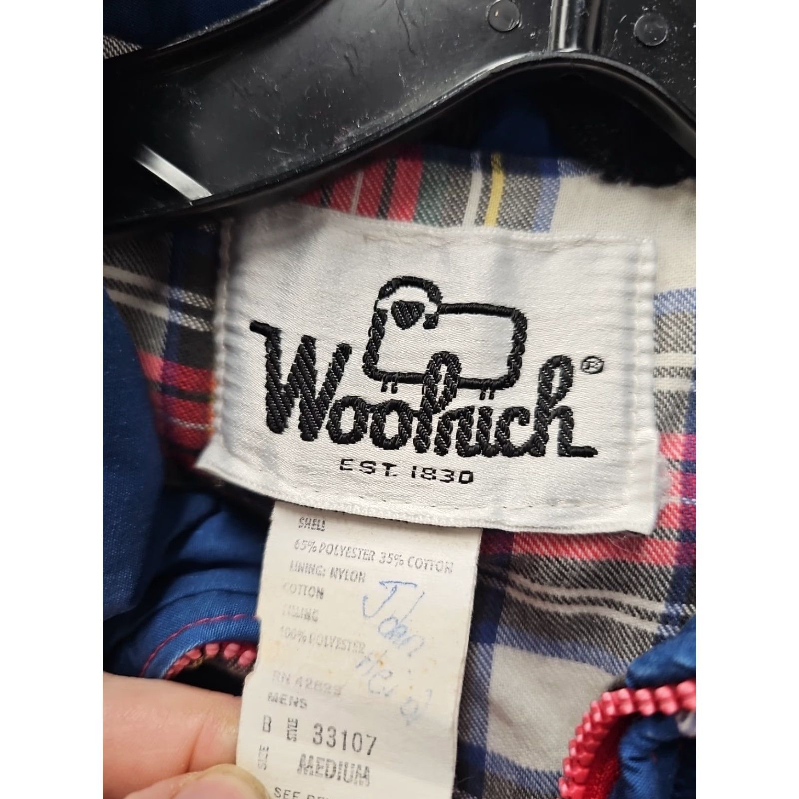 Vintage VINTAGE Woolrich Jacket Mens Puffer Blue Plaid Lined 1960s Size M USA Size US M / EU 48-50 / 2 - 2 Thumbnail