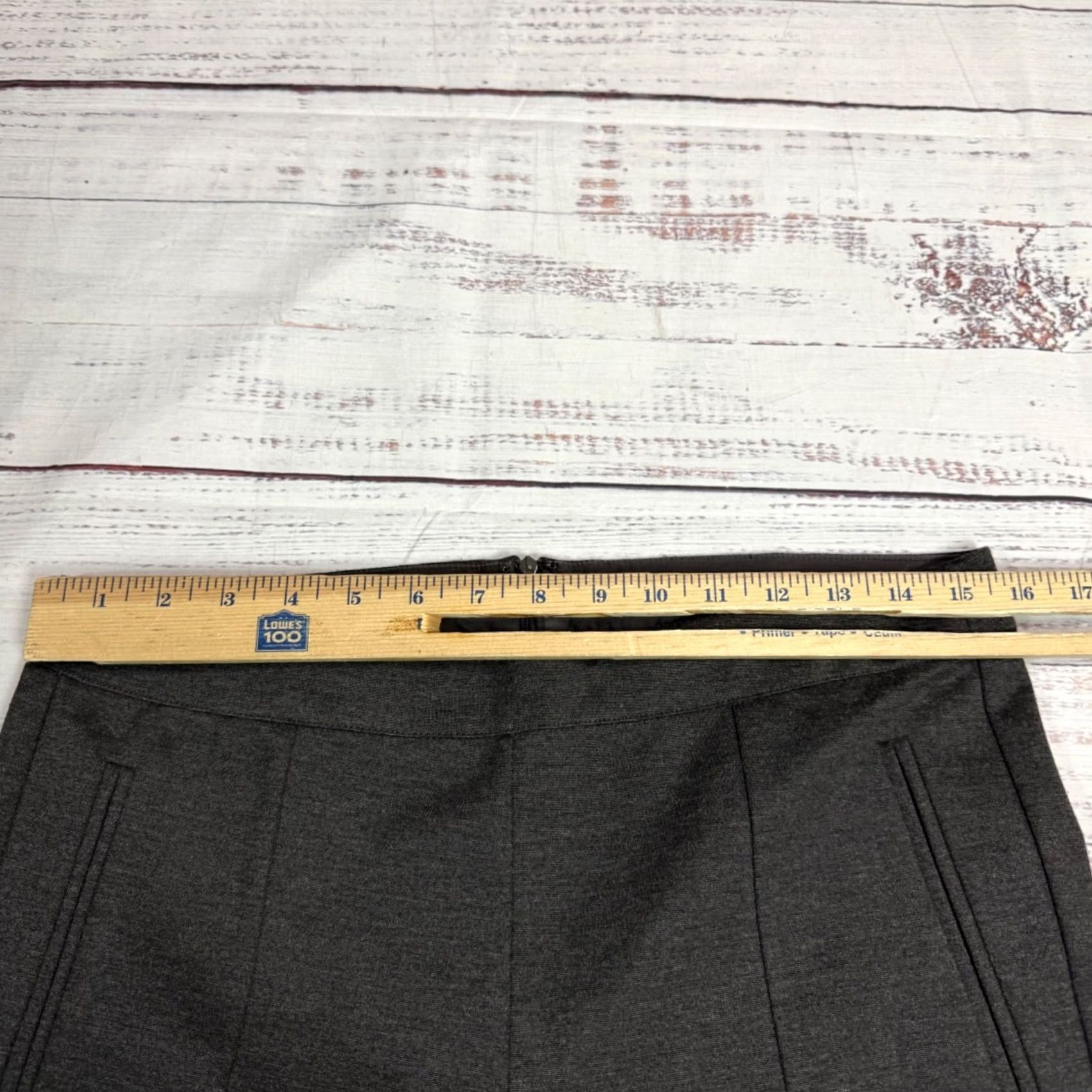 Anthropologie Cartonnier Anthropologie Gray Ponte Knit Slim Leg Pants M Women Regular Size Medium Flip Front Flat Front Ankle Style Size 32" / US 10 / IT 46 - 5 Thumbnail