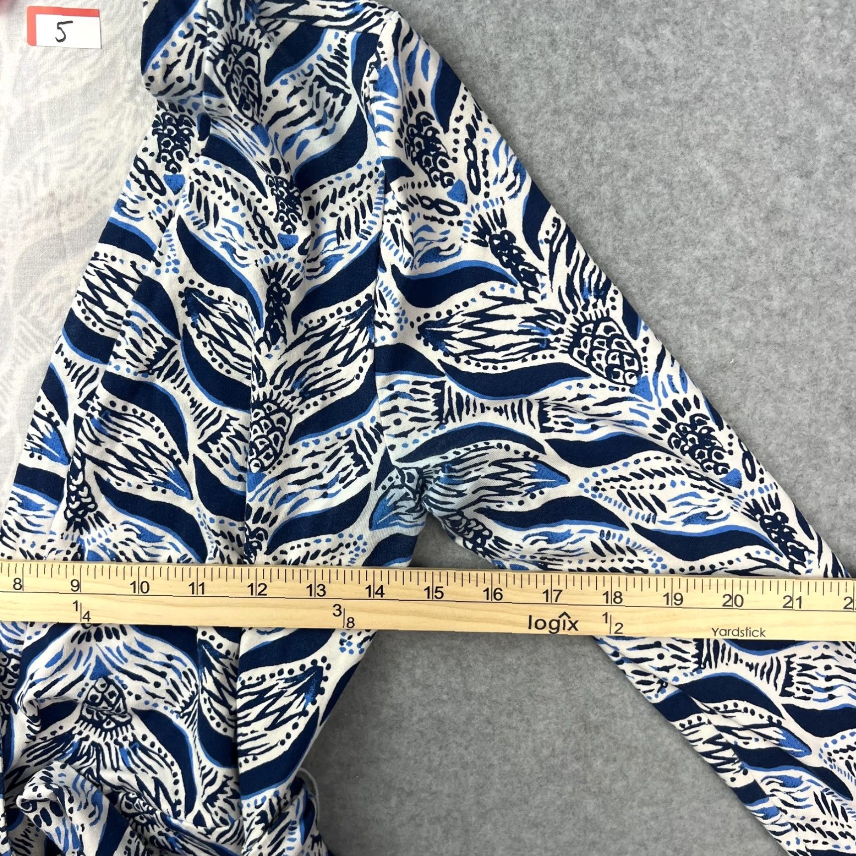 Lilly Pulitzer Lilly Pulitzer Romper Womens S Blue White Print Wrap Tie Waist Long Sleeve Size S / US 4 / IT 40 - 2 Thumbnail