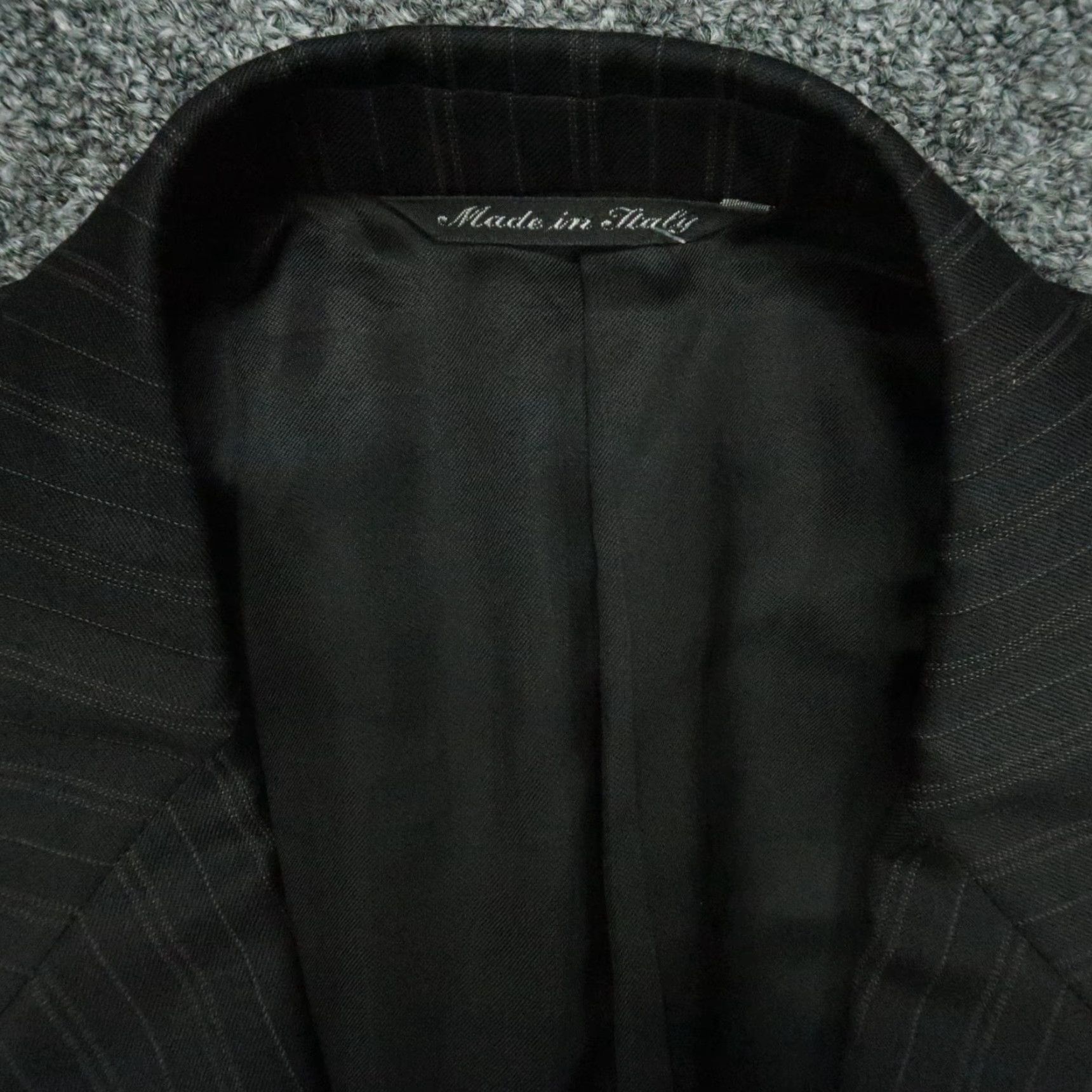 Canali Canali Blazer Mens Black 42R Wool Striped 2 Piece Notch Lapel Single-Breasted Formal Self/Euro 50R Italy Mens Size 42R - 3 Thumbnail