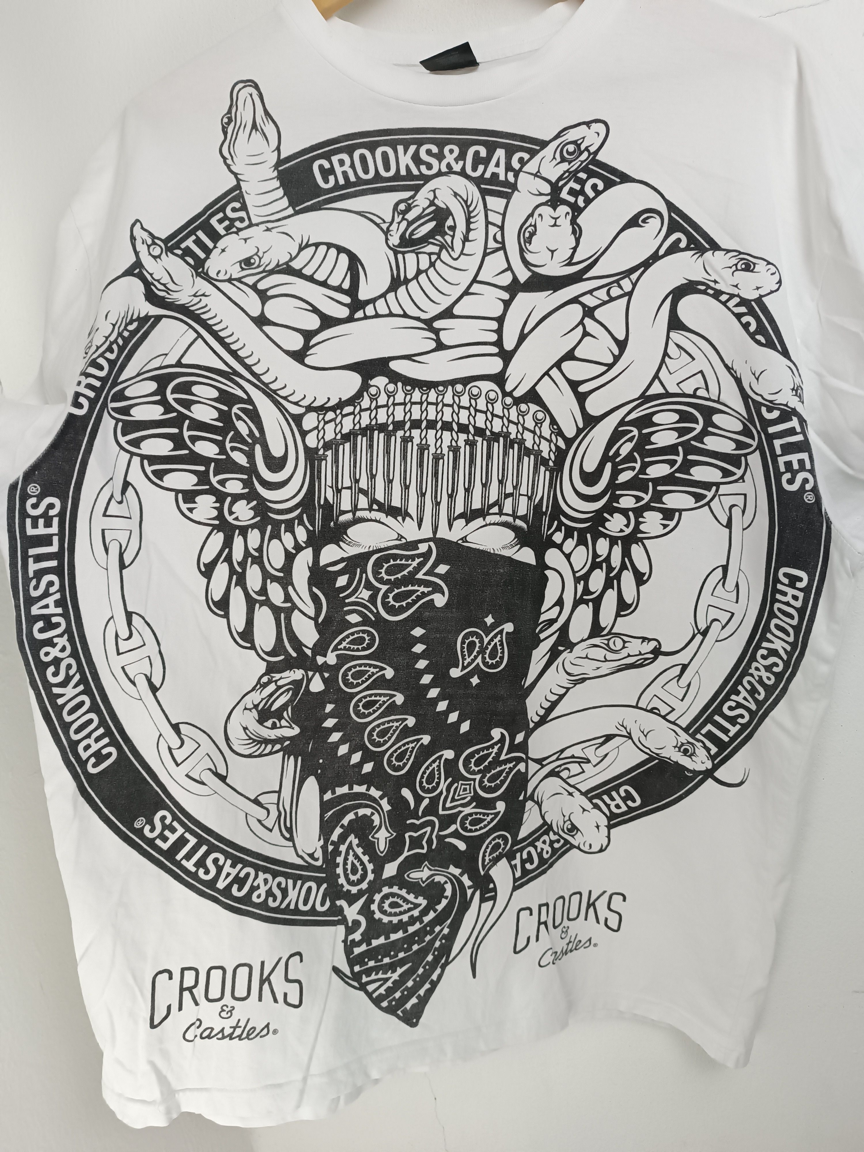 Crooks & Castles VINTAGE CROOKS & CASTLES MEDUSA OVERPRINT TEE VERY RARE Size US XL / EU 56 / 4 - 12 Thumbnail