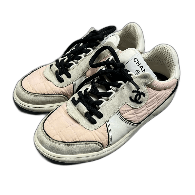 Chanel Chanel Pink and White Low Top Sneakers Size US 6.5 / EU 39-40 - 1 Thumbnail