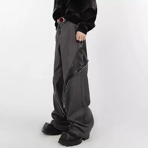 Jean PU Leather Zipper Pants Straight Size US 30 / EU 46 - 2 Thumbnail