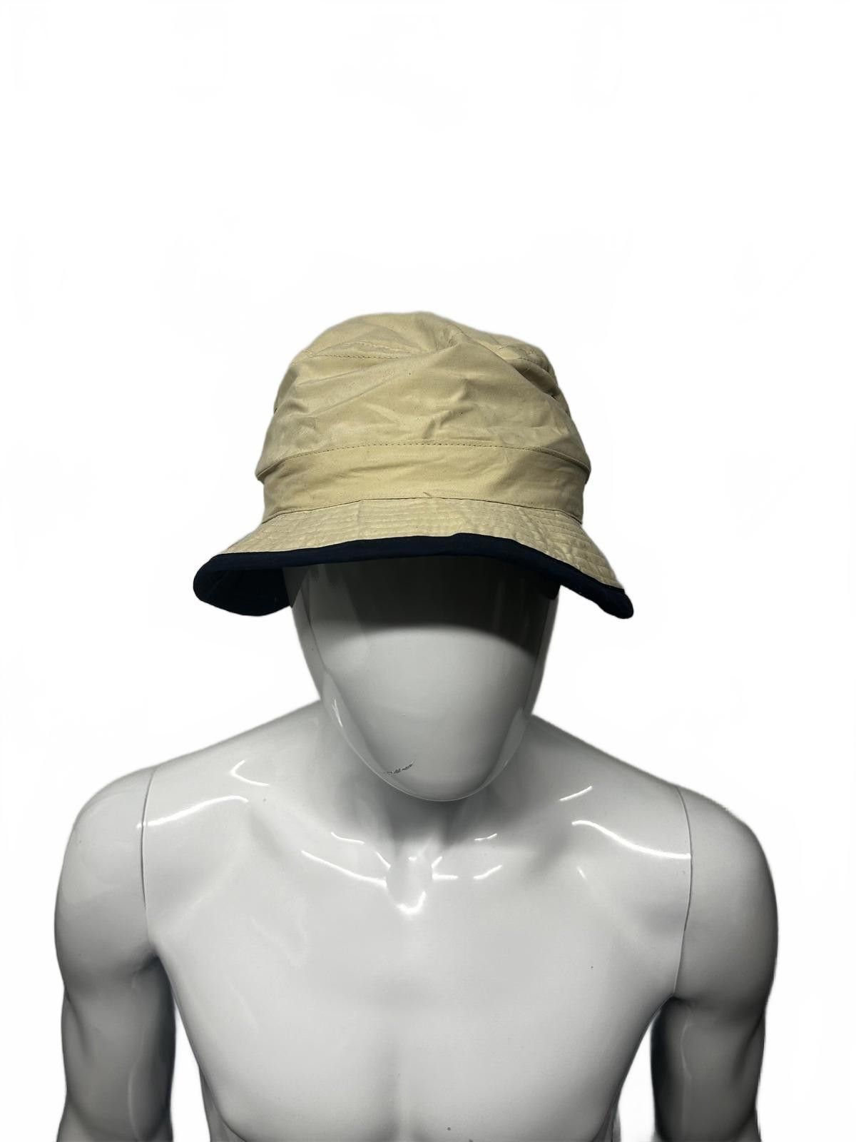Designer Lightweight Beige Bucket Hat with Navy Trim Size ONE SIZE - 2 Thumbnail