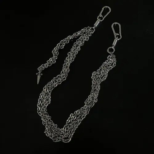 Jewelry Silver Multi-Strand Chain Wallet Chain with Clips Size ONE SIZE - 4 Thumbnail
