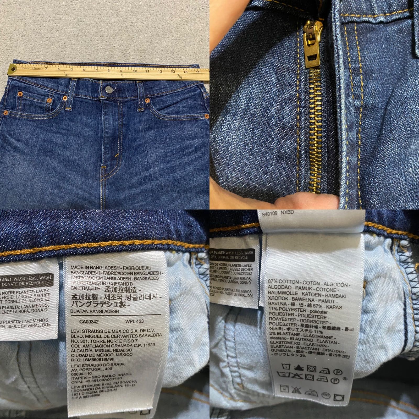 Levi's Levi's 513 Mens Jeans Slim Blue Denim Medium Wash Straight Mid Rise 30x32 Jeans Mens Size US 38 / EU 54 - 8 Thumbnail