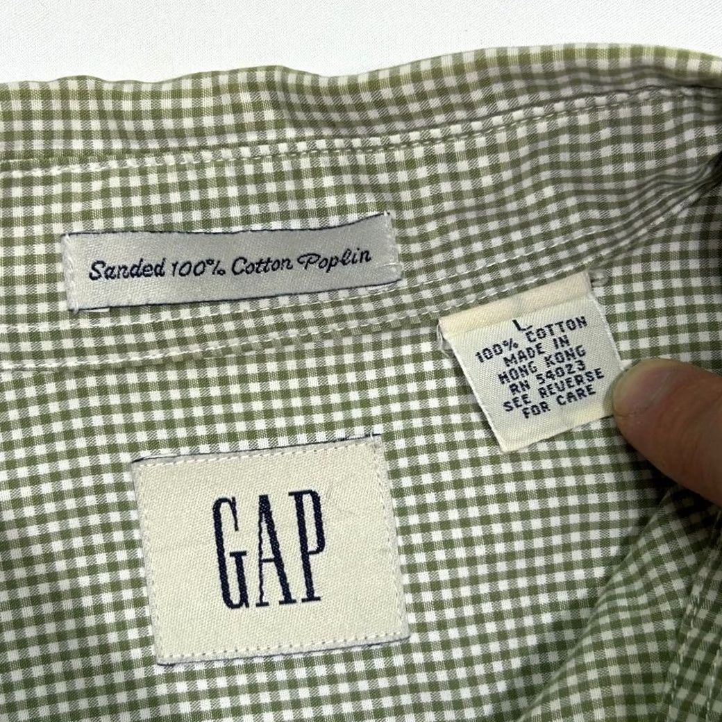 Gap VINTAGE GAP Green Gingham Check Shirt Long Sleeve Mens Large Size US L / EU 52-54 / 3 - 5 Thumbnail