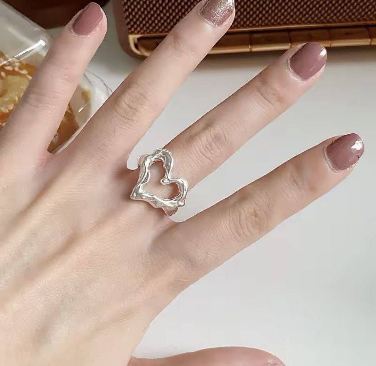 Jewelry × Vintage 925 Sterling Silver Heart Rings Size ONE SIZE - 5 Thumbnail