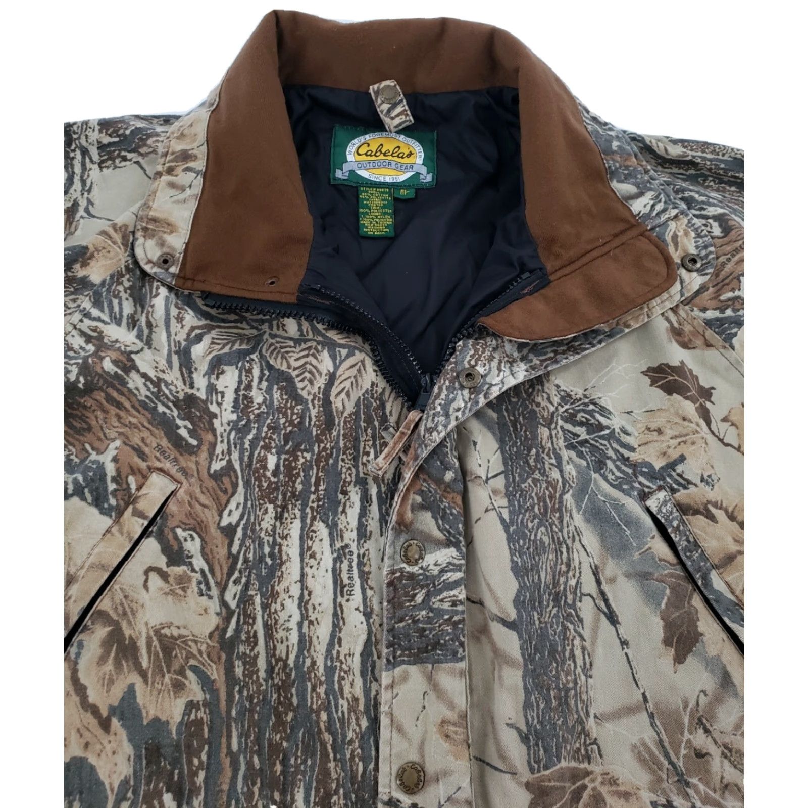 Vintage Cabela's Men's Realtree Camouflage Hunting Jacket Mid-Length Waterproof Breathable Outdoor Brown L Size US L / EU 52-54 / 3 - 4 Thumbnail