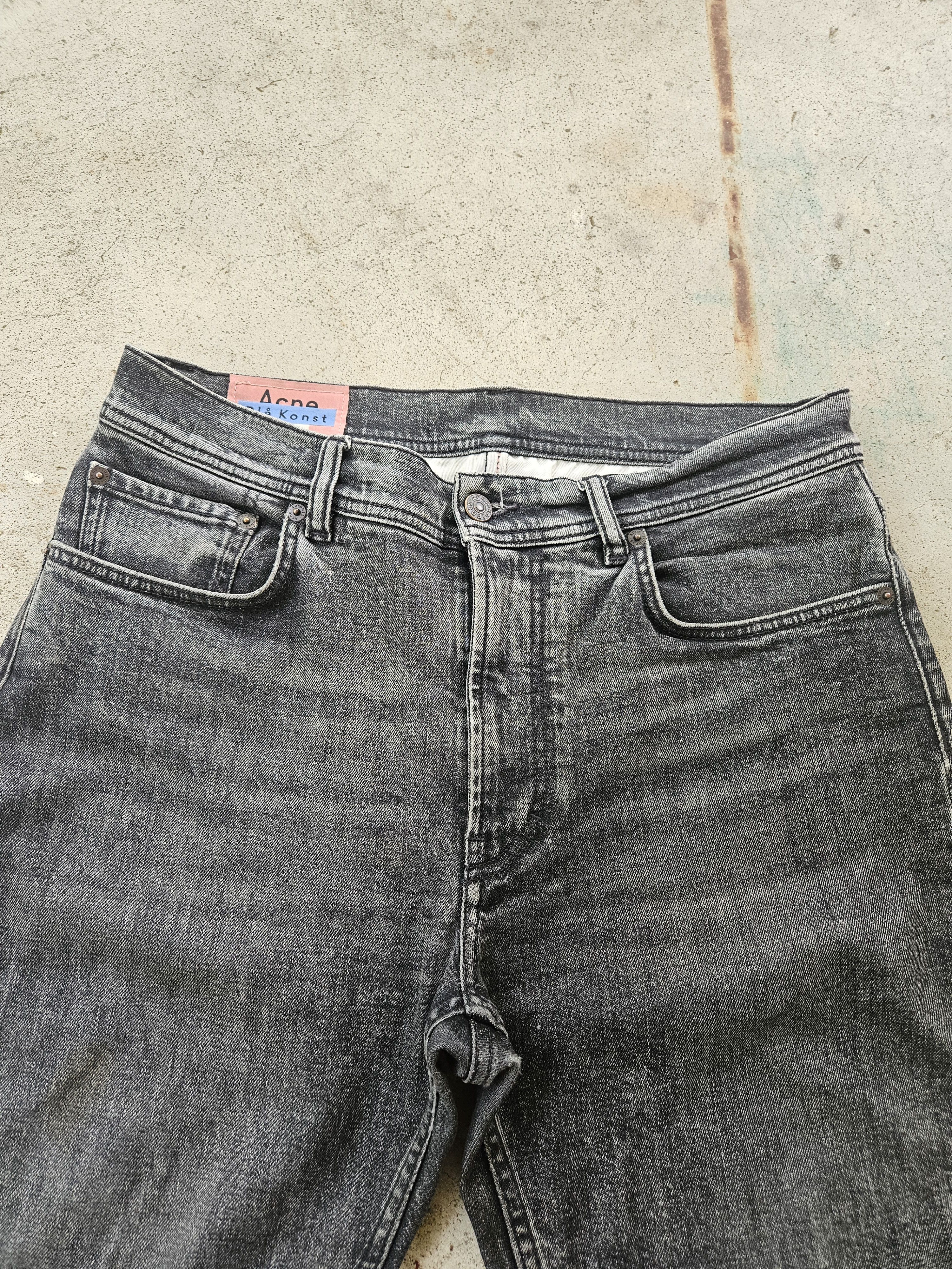 Acne Studios Blå Konst Melk Black Marble Gray Patch Denim Jeans Size US 33 - 3 Thumbnail